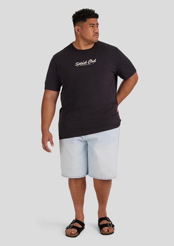 Black Splash Club Longline Tee