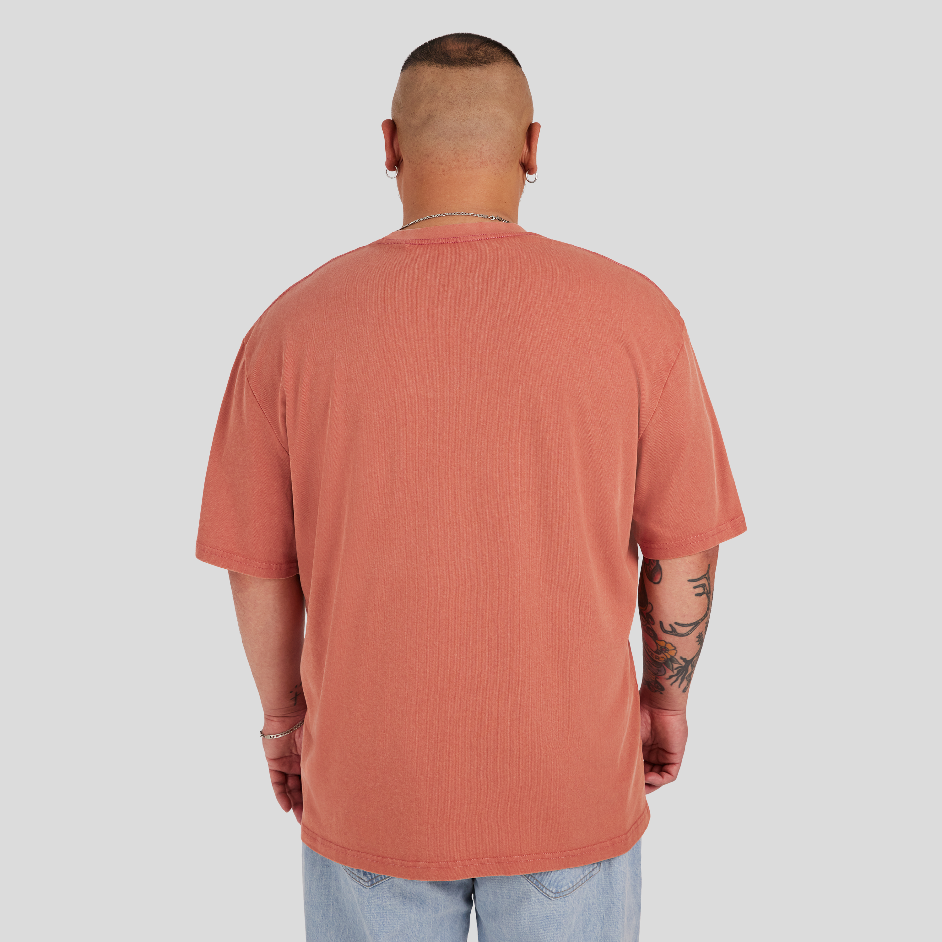 Bordeaux Acid Wash Emb Relaxed Tee