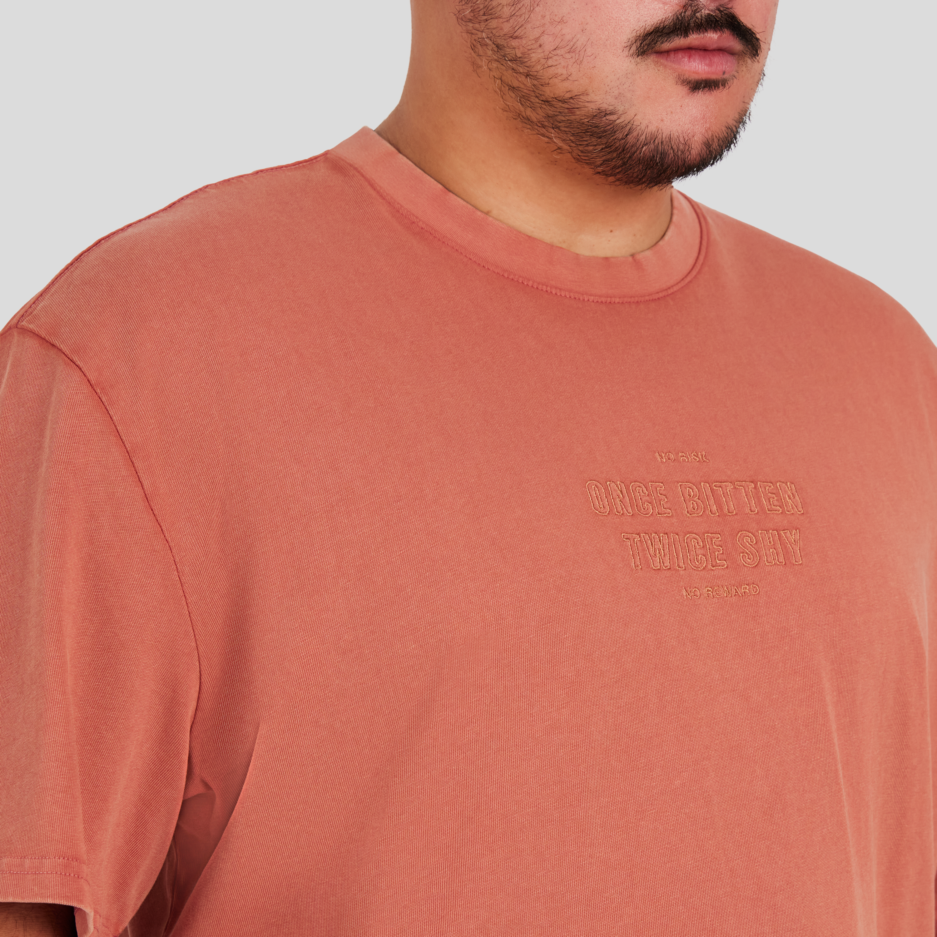 Bordeaux Acid Wash Emb Relaxed Tee