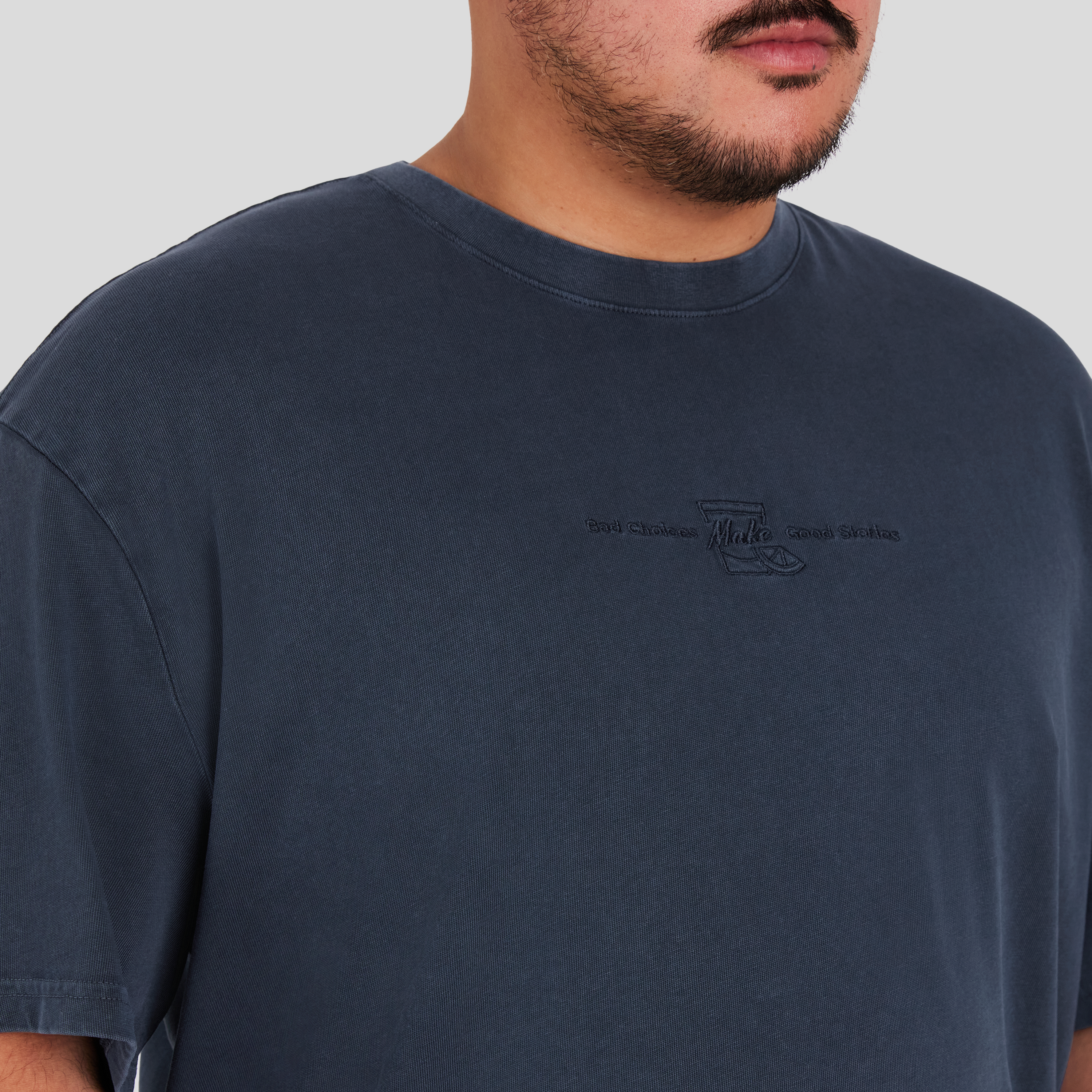 Ink Acid Wash Emb Relaxed Tee