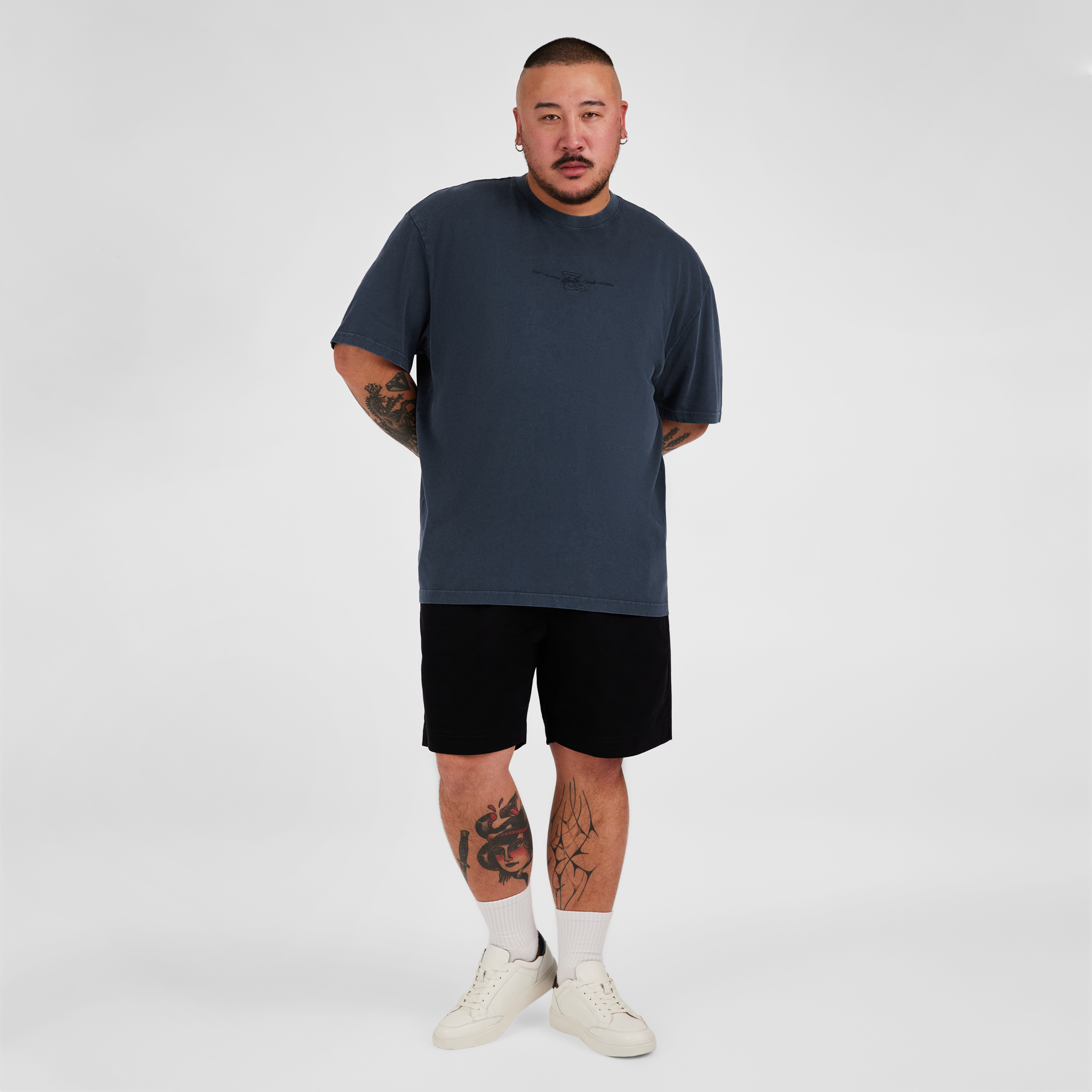 Ink Acid Wash Emb Relaxed Tee