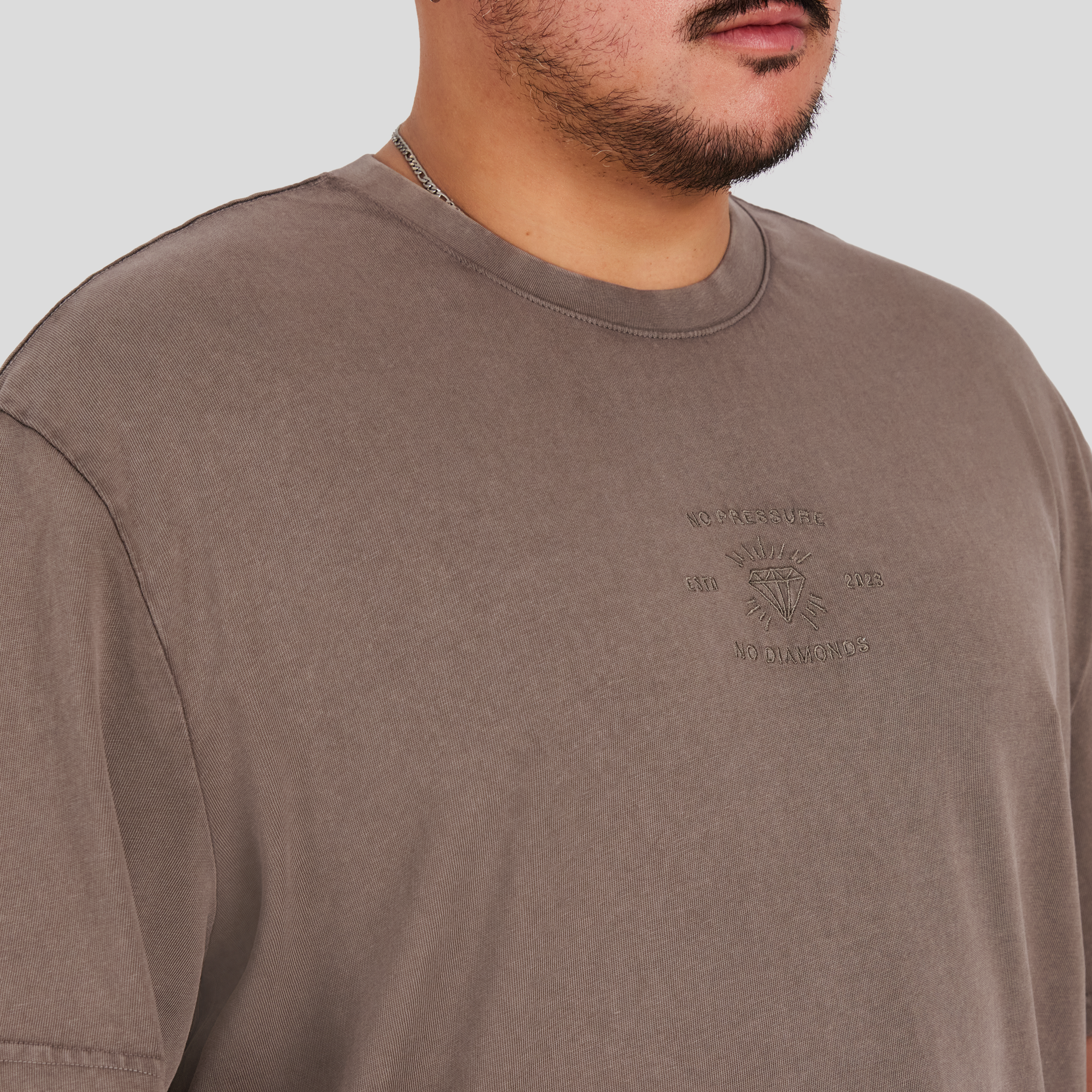 Latte Acid Wash Emb Relaxed Tee