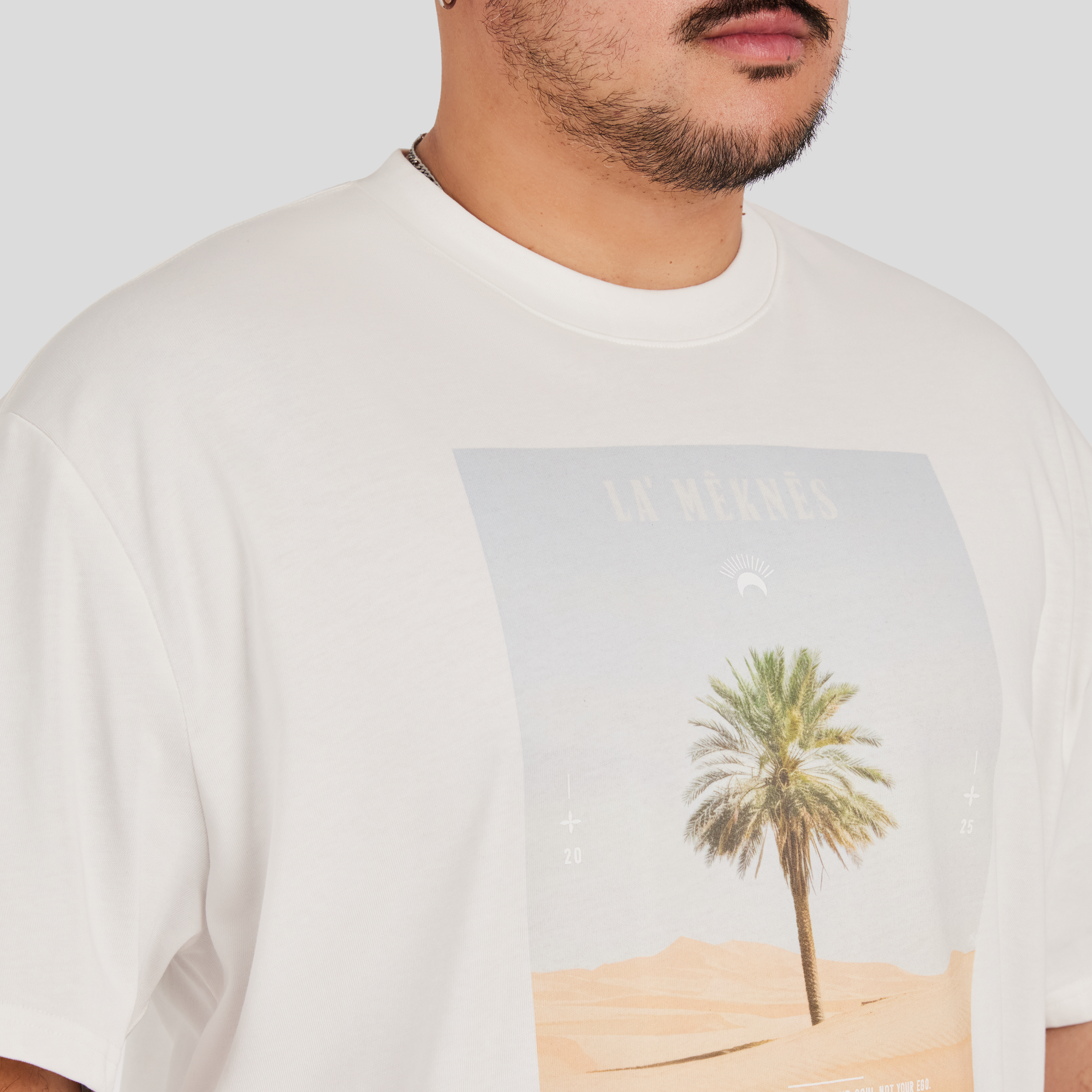 White Oasis Palm Relaxed Tee