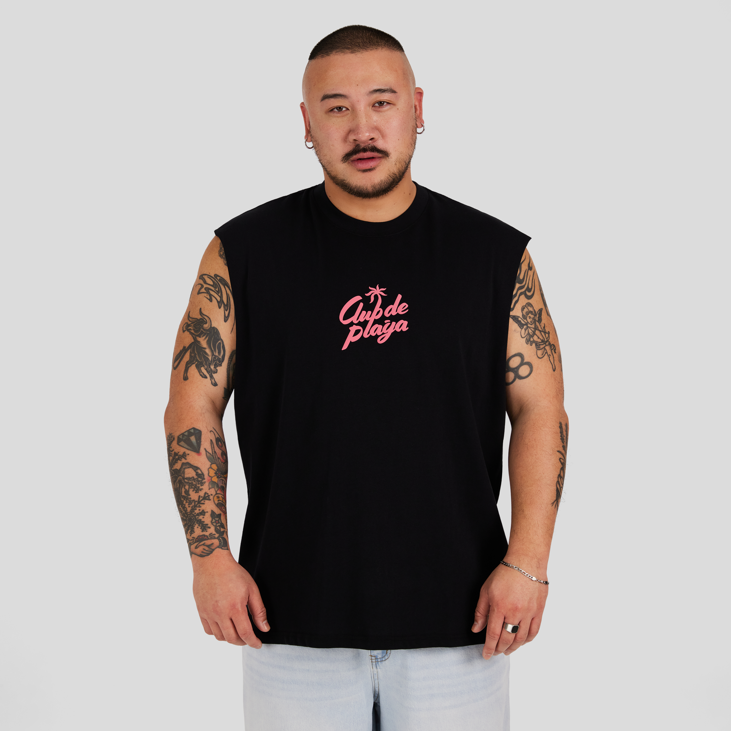 Black Club De Playa Muscle Tee