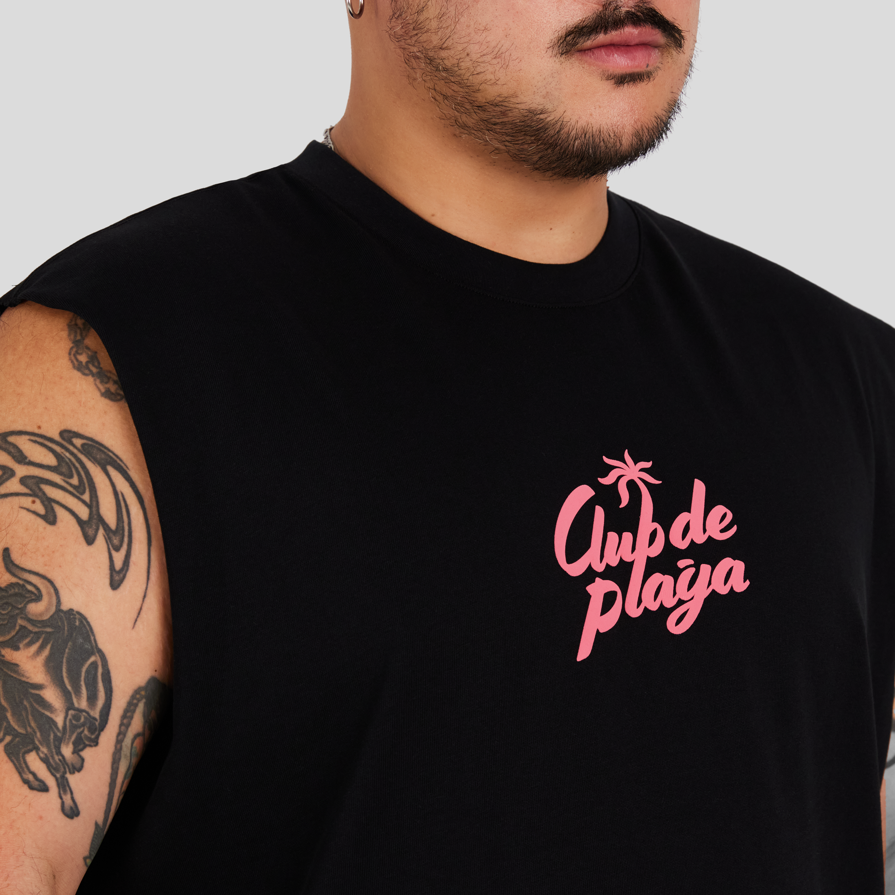 Black Club De Playa Muscle Tee