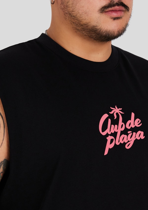 Black Club De Playa Muscle Tee