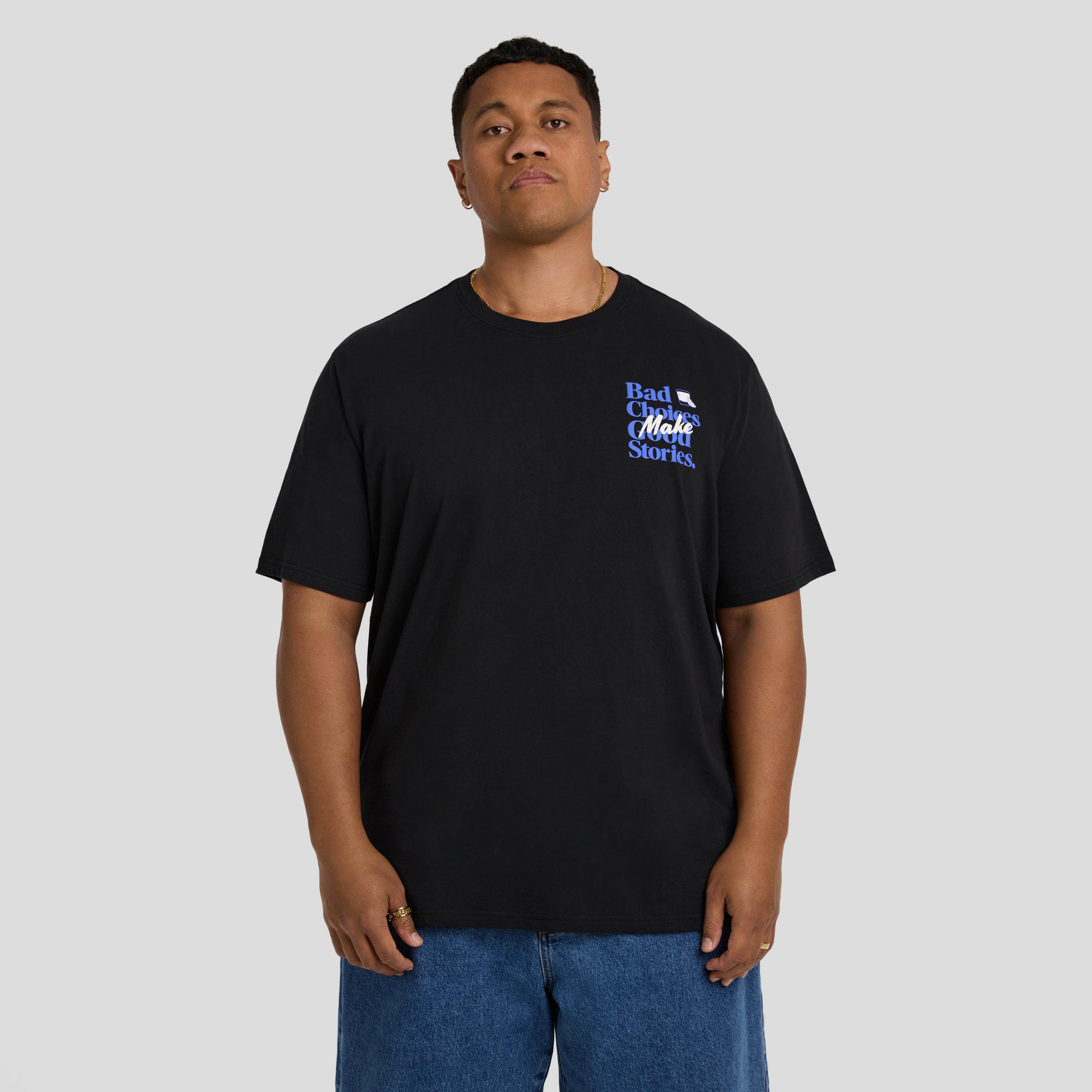 Black Bad Choices Crew Neck Tee