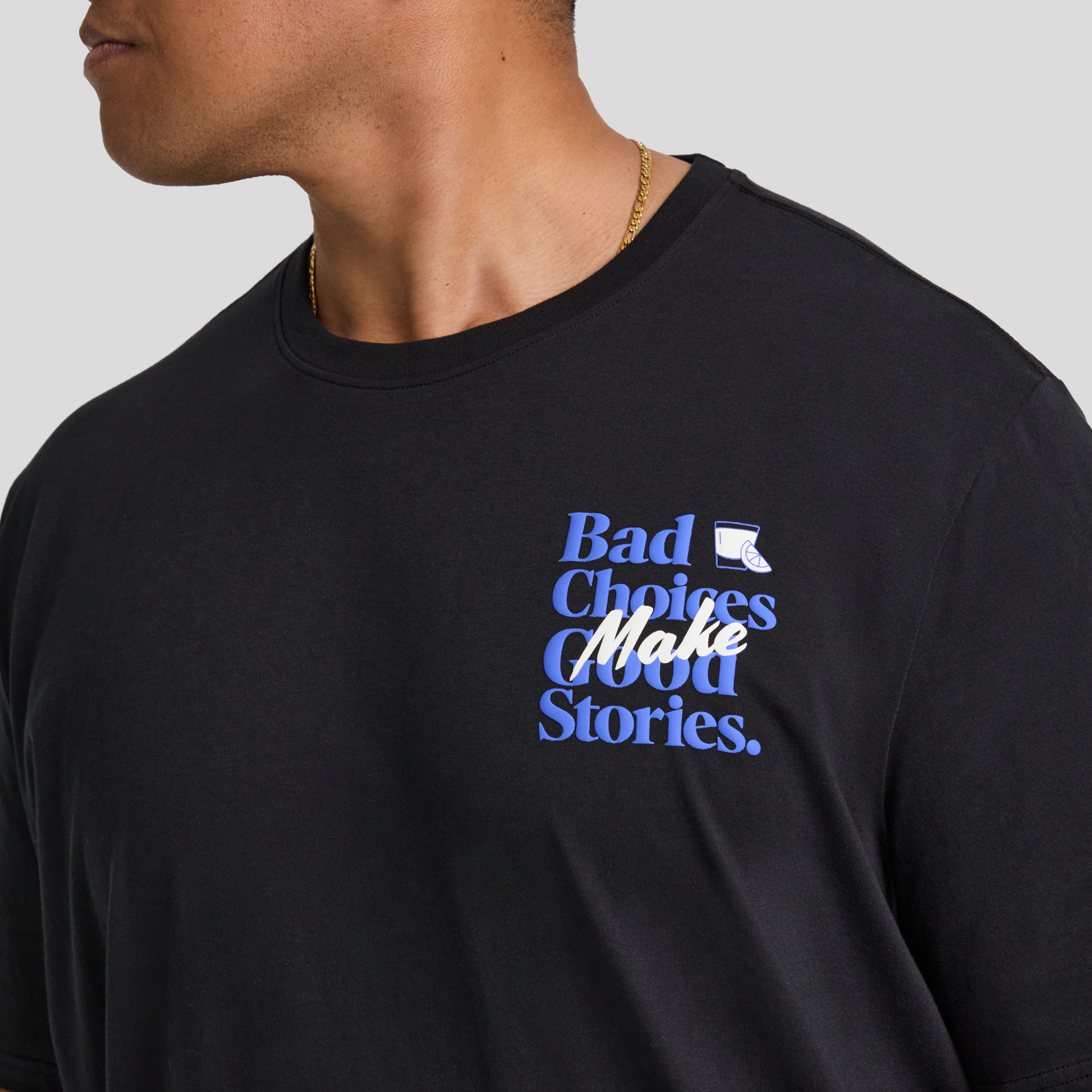 Black Bad Choices Crew Neck Tee