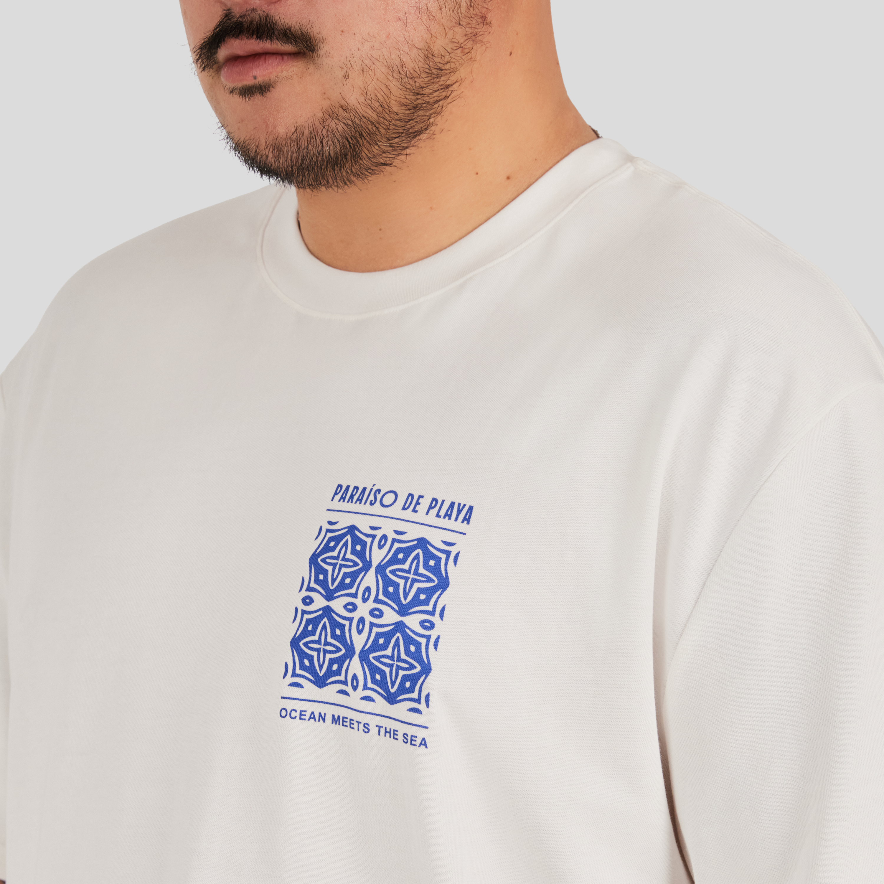 White Tile Print Relaxed Tee