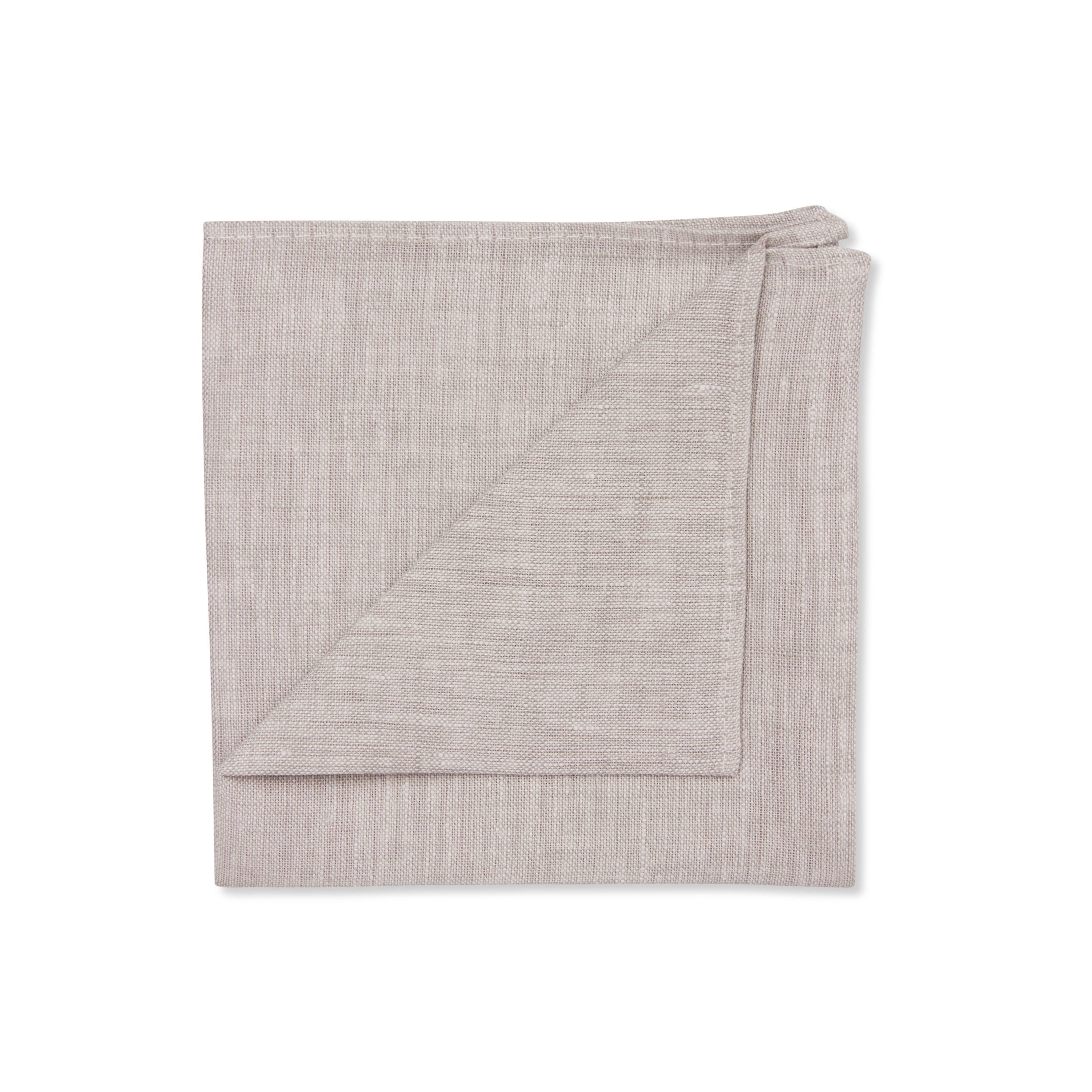 Light Grey Pure Linen Pocket Square