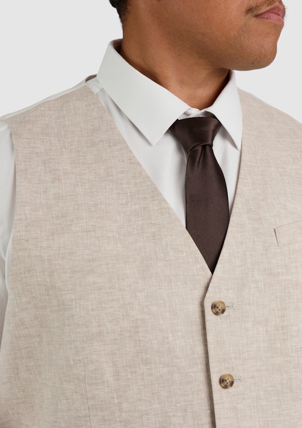 Natural Matteo Linen Waistcoat