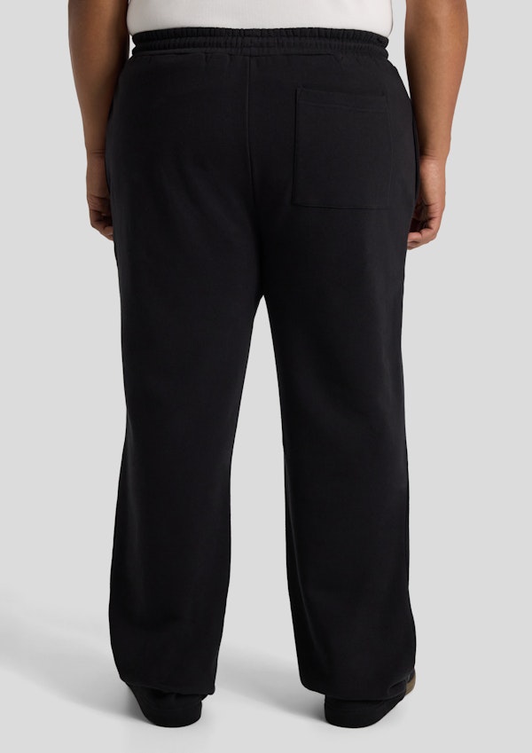 Black Essential Straight Track Pant