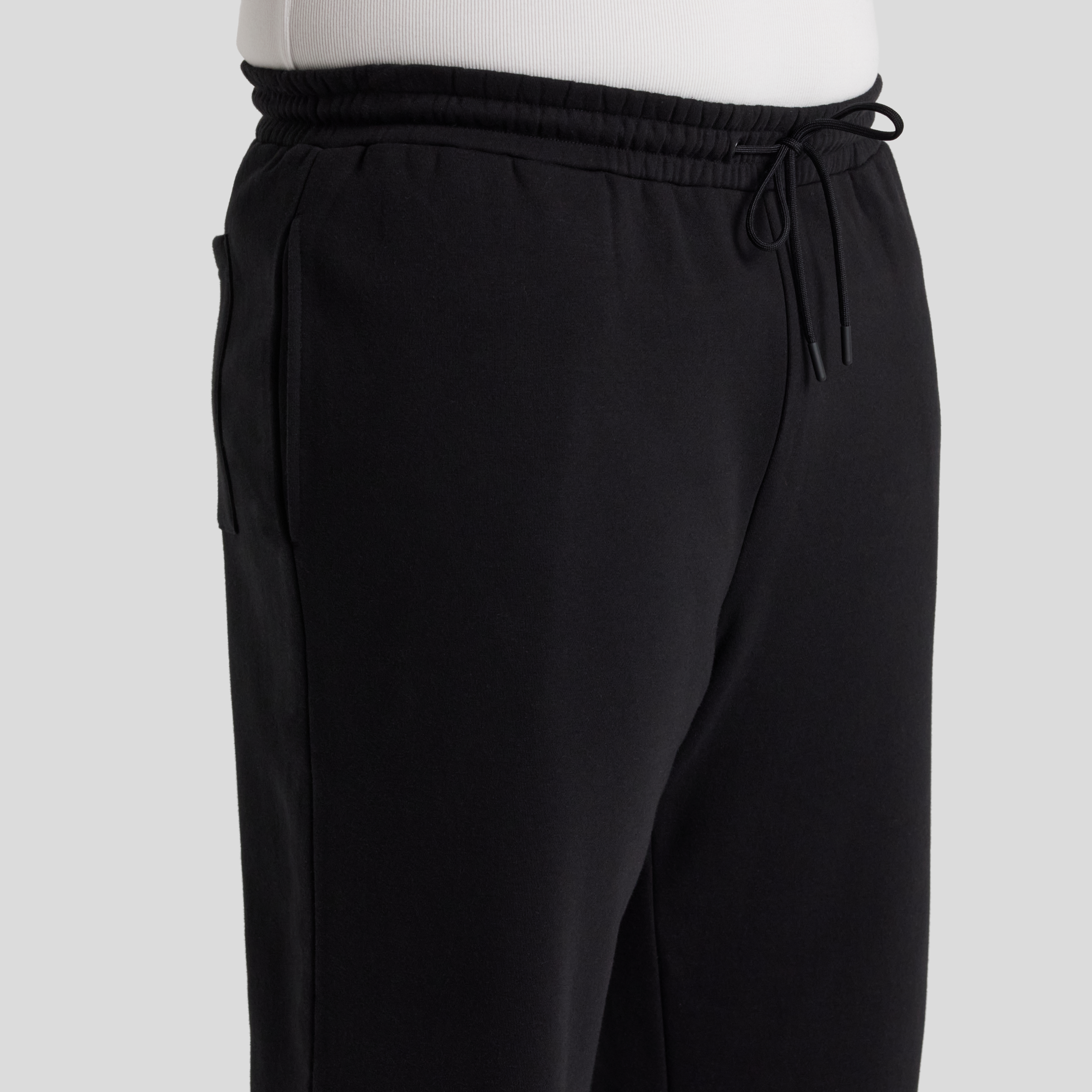 Black Essential Straight Track Pant