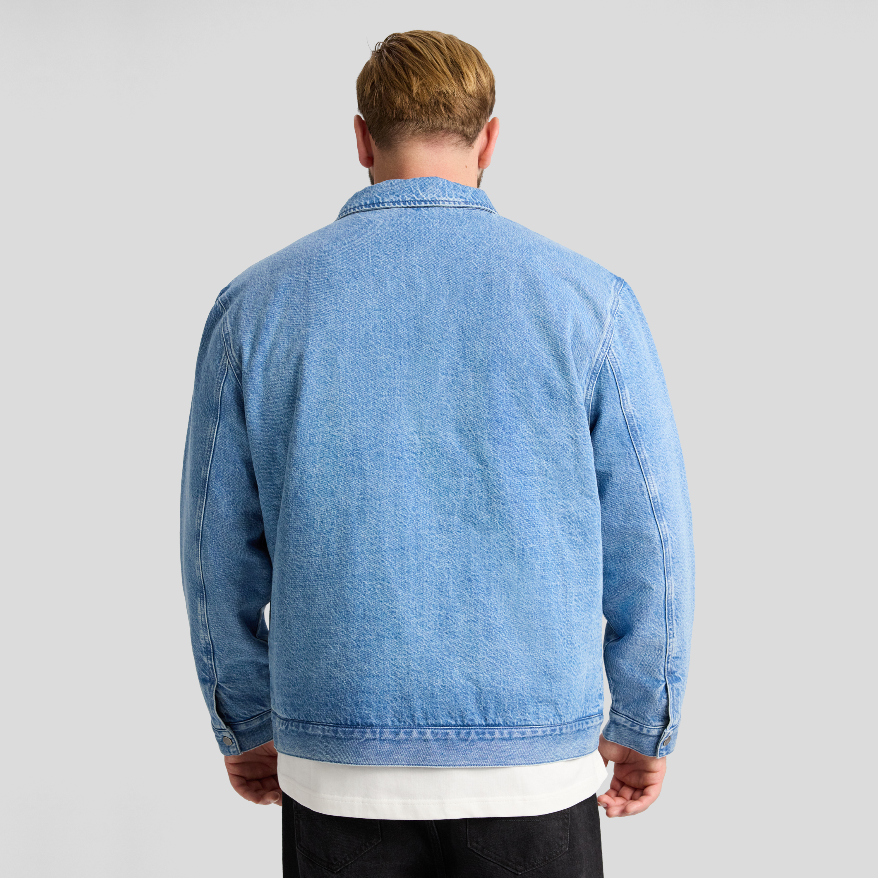 Mid Wash Denim Zip Thru Jacket