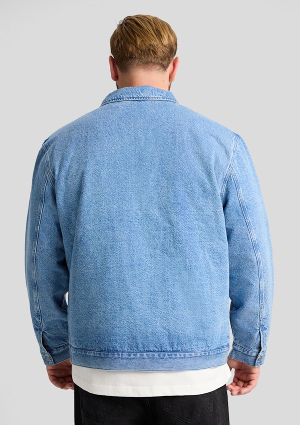 Mid Wash Denim Zip Thru Jacket