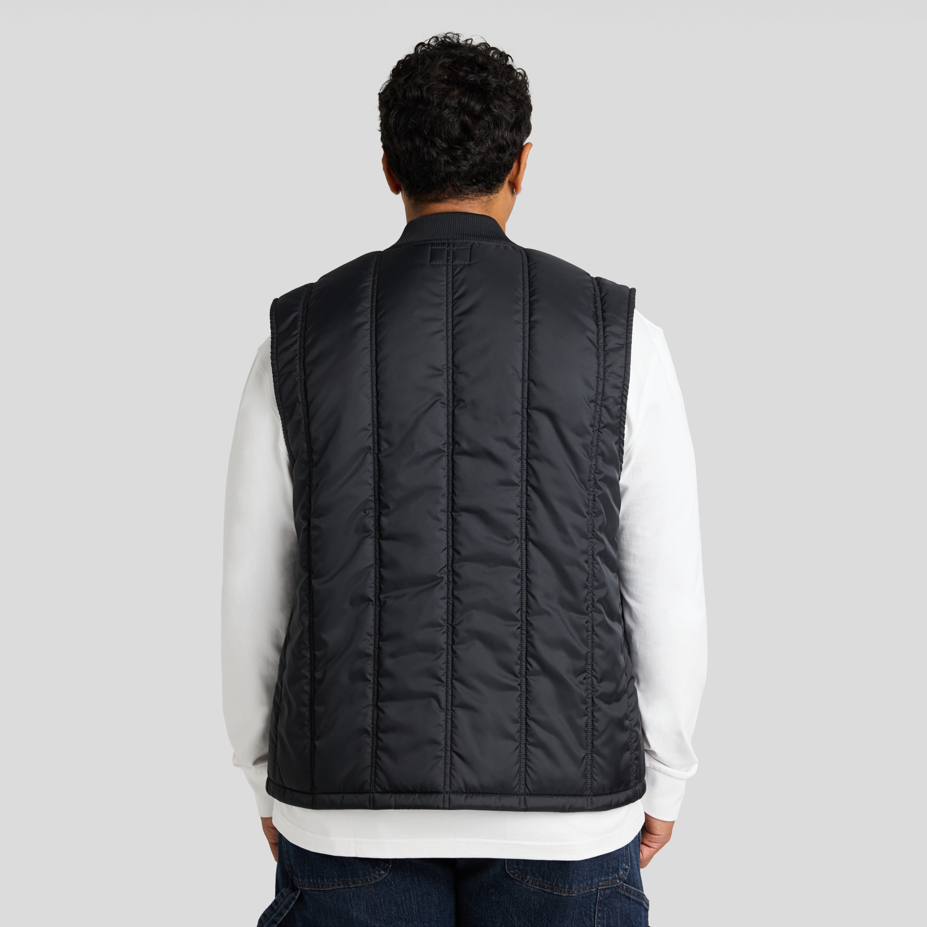 Black Panel Zip Thru Vest