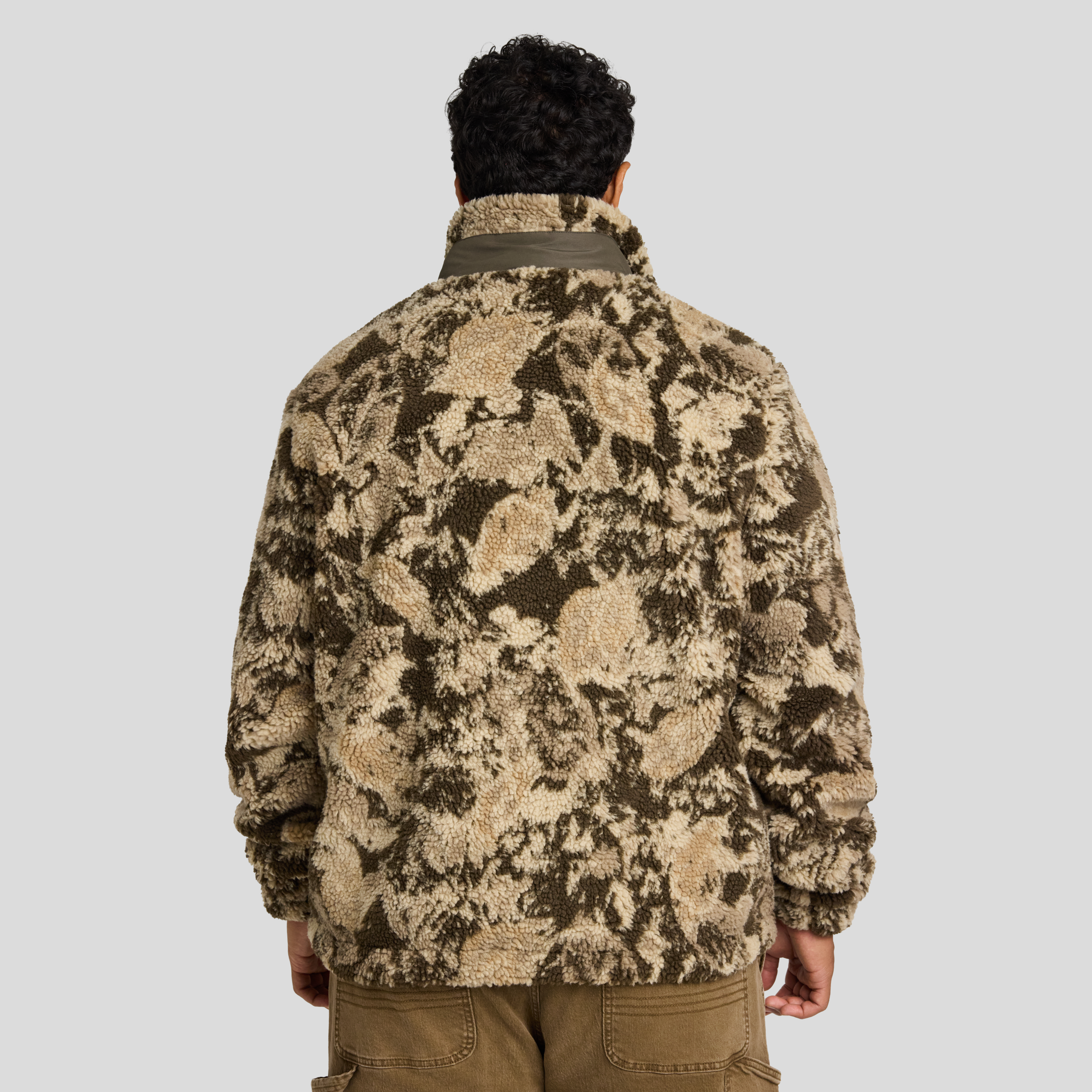 Camo Teddy Sherpa Zip Thru Jacket