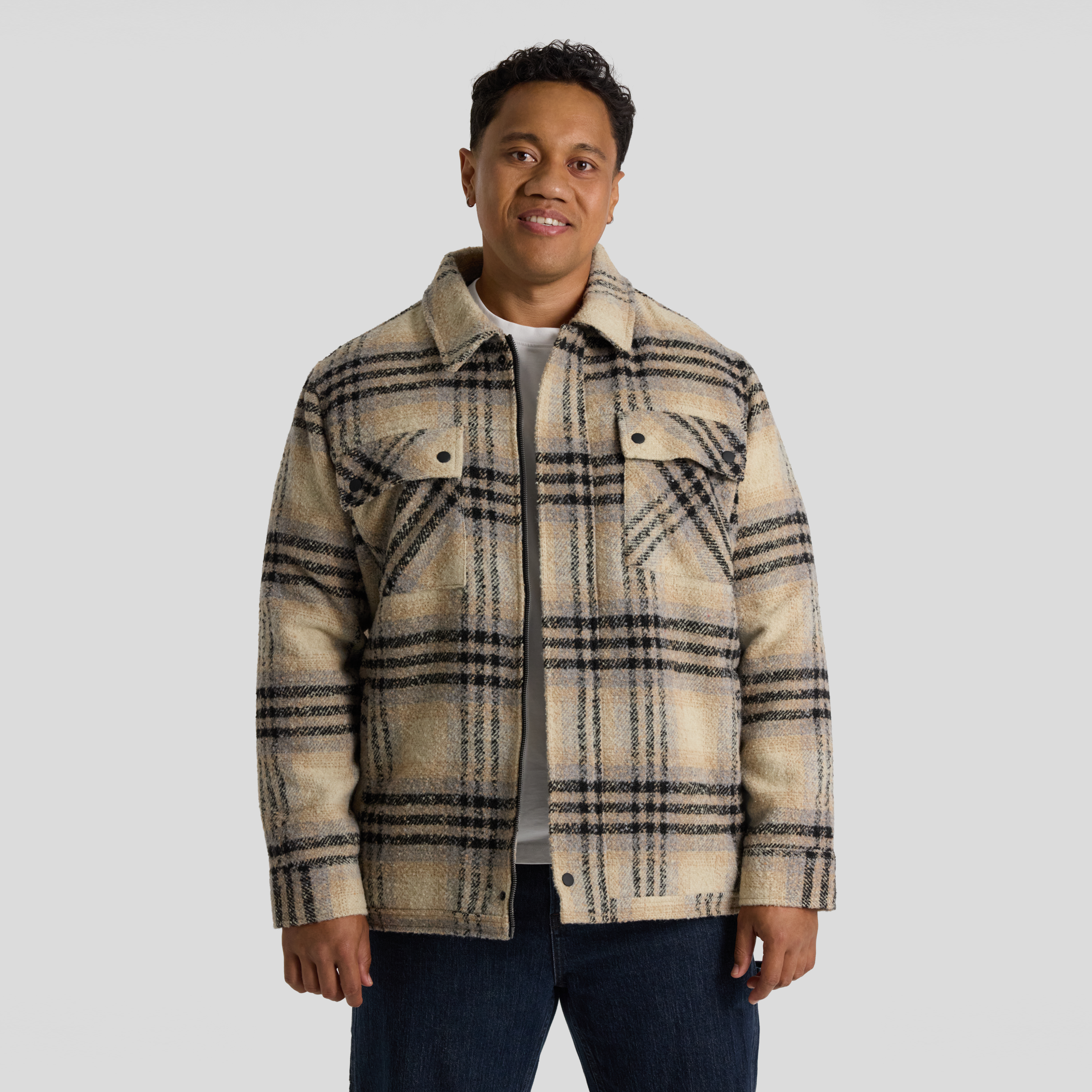 Padded Check Zip Thru Jacket