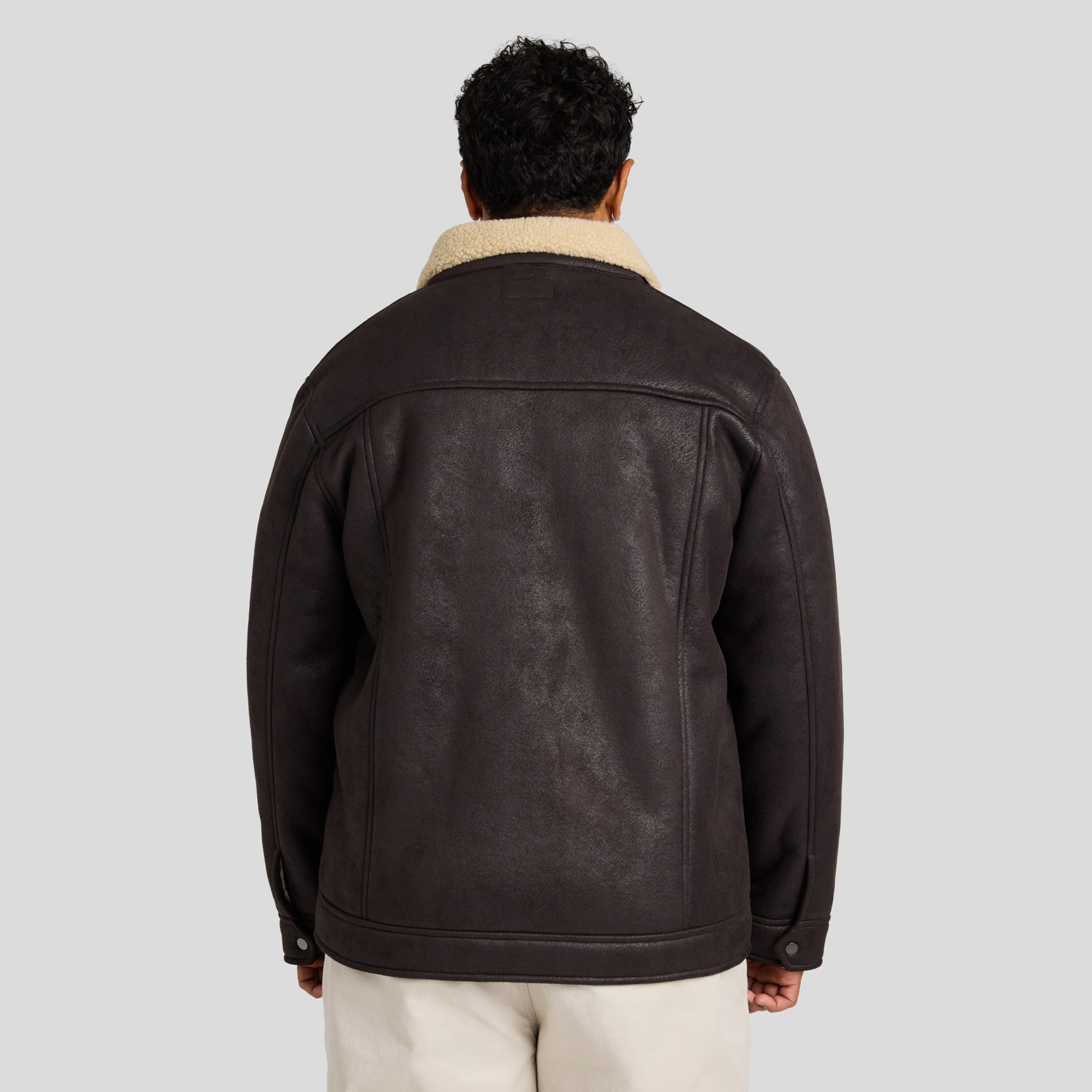 Chocolate Bomber Sherpa Jacket
