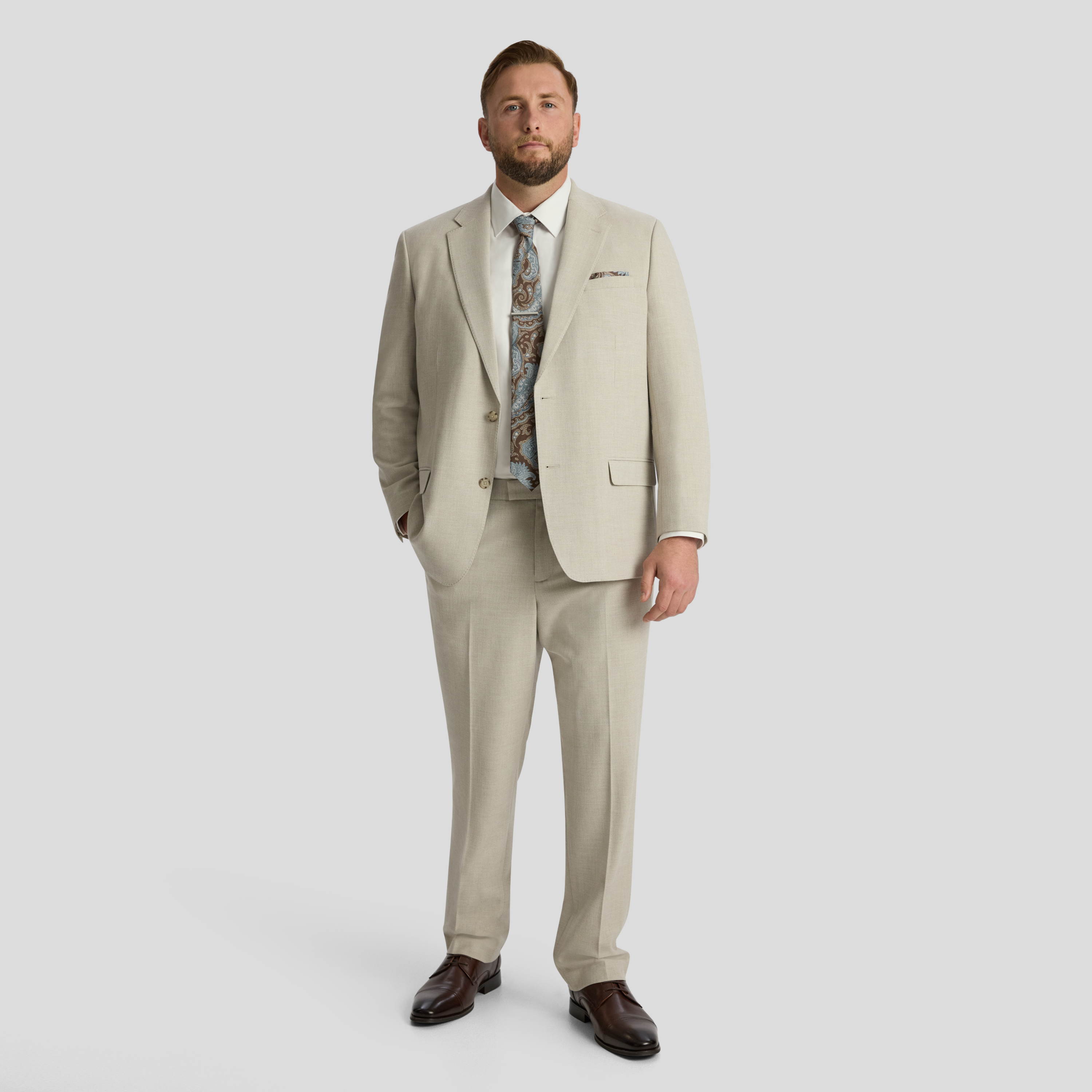 Stone Enzo Textured Suit Pant