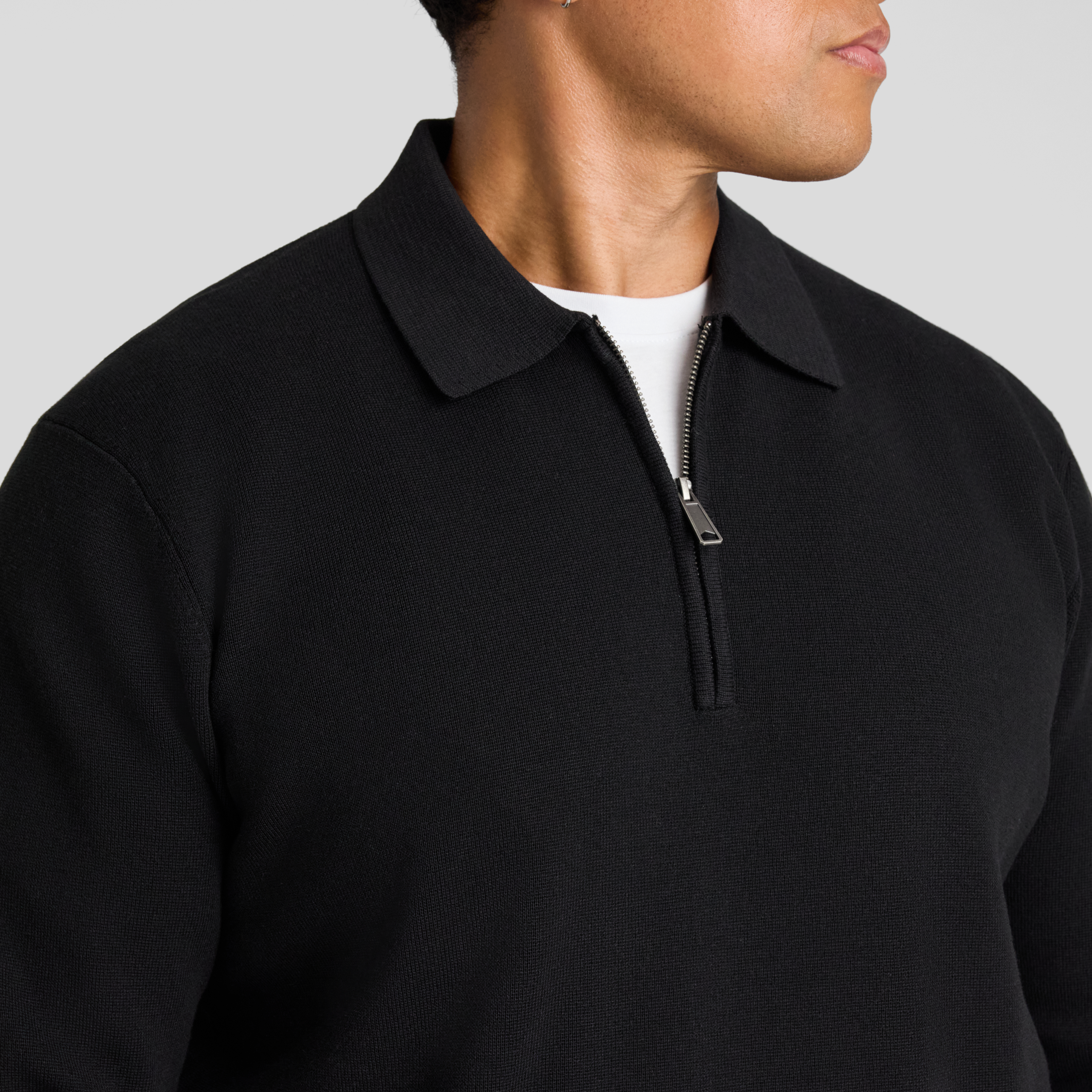 Black Sven 1/4Zip Polo Sweater