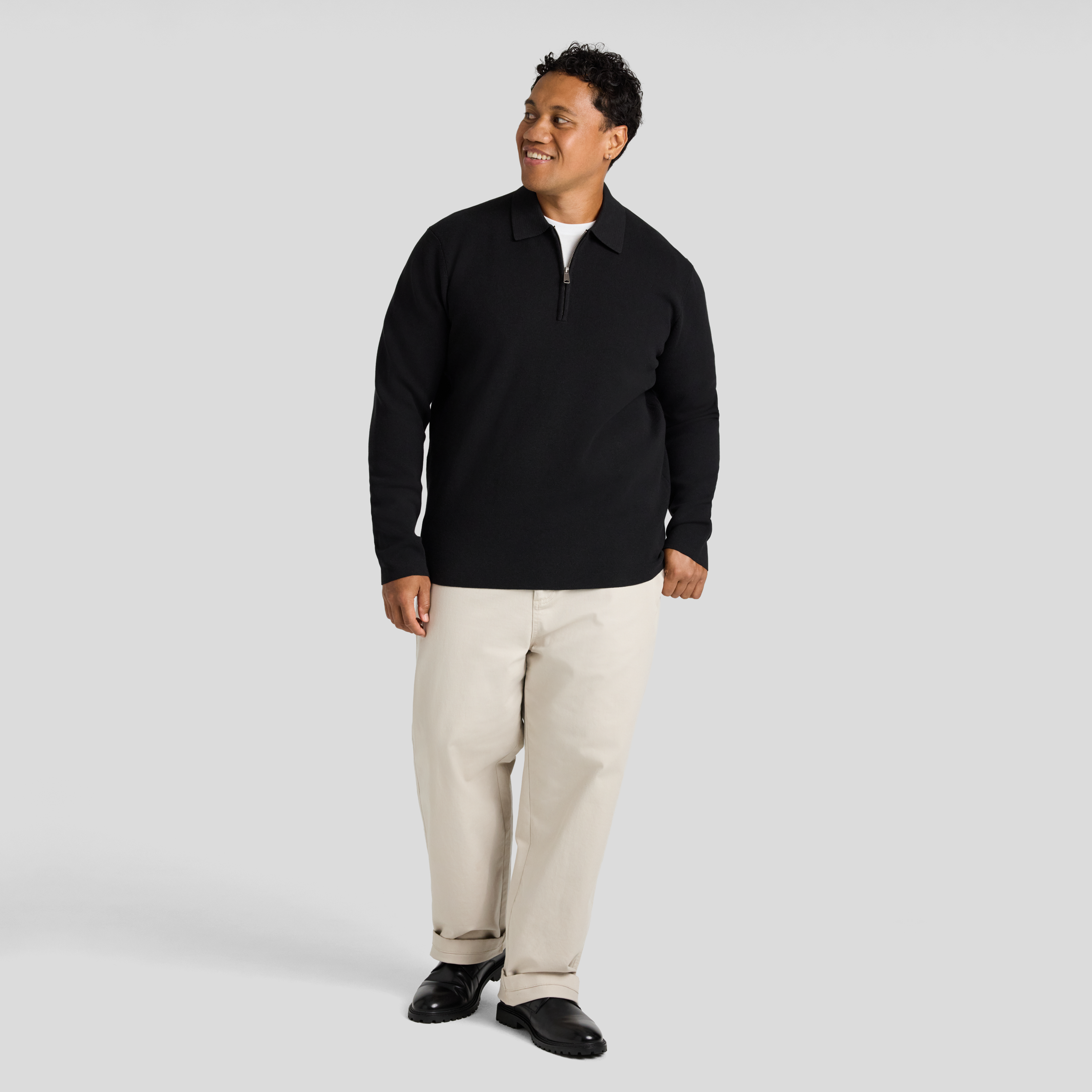 Black Sven 1/4Zip Polo Sweater