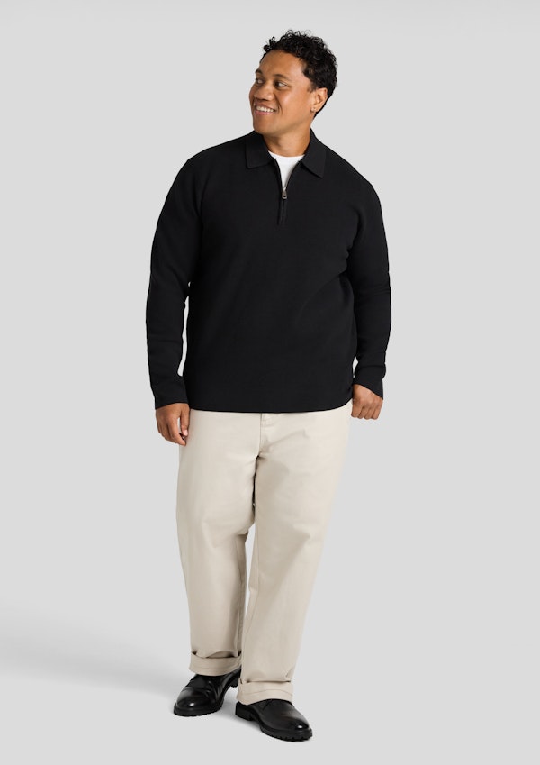 Black Sven 1/4Zip Polo Sweater