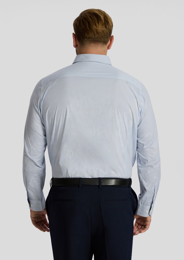 Blue Ethan Micro Print Shirt