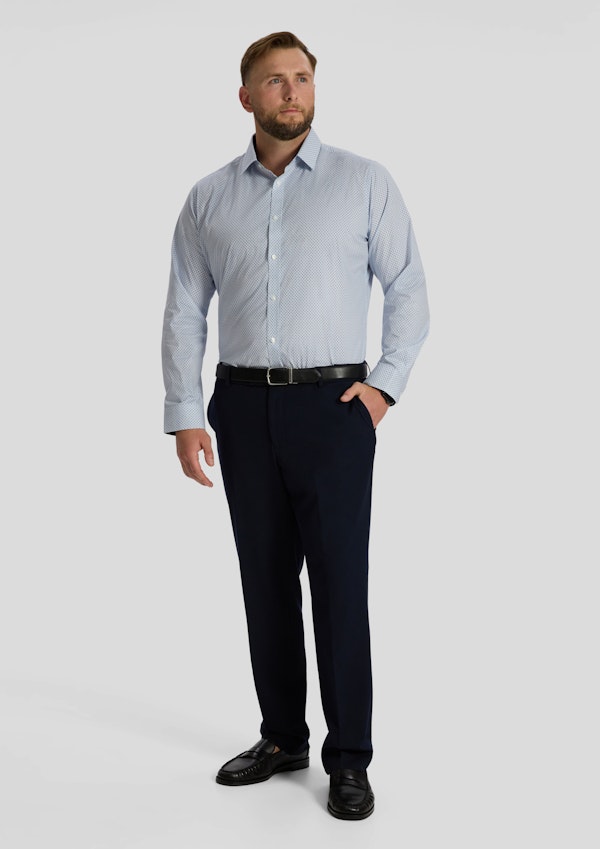 Blue Ethan Micro Print Shirt