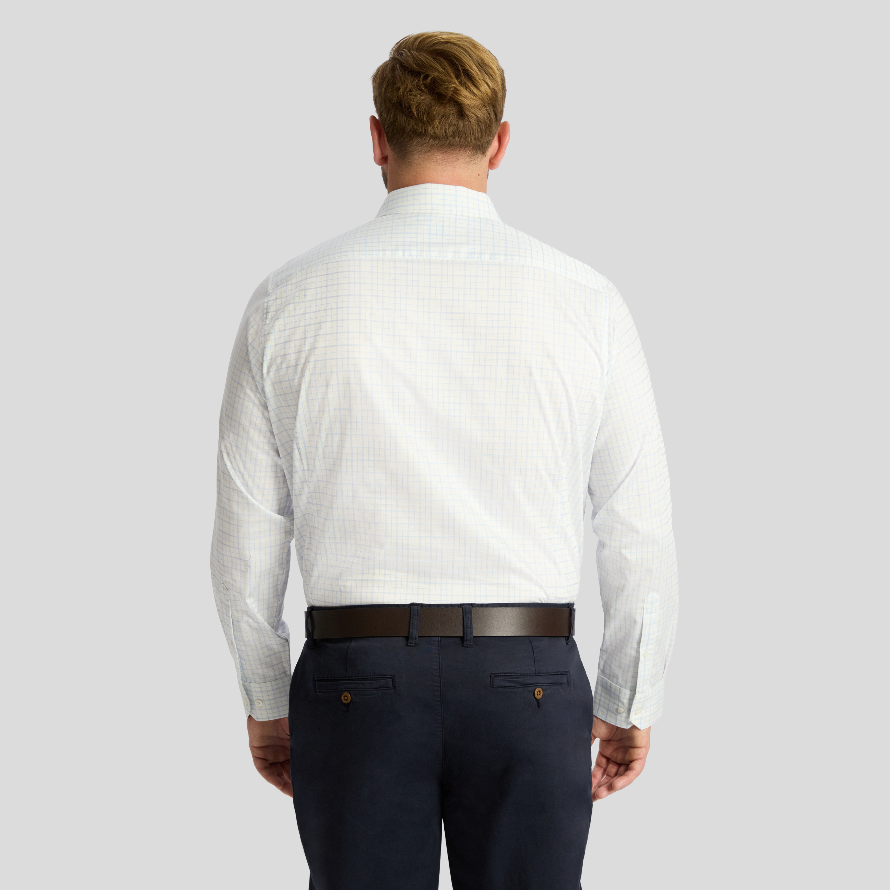 White Zane Easycare Check Shirt
