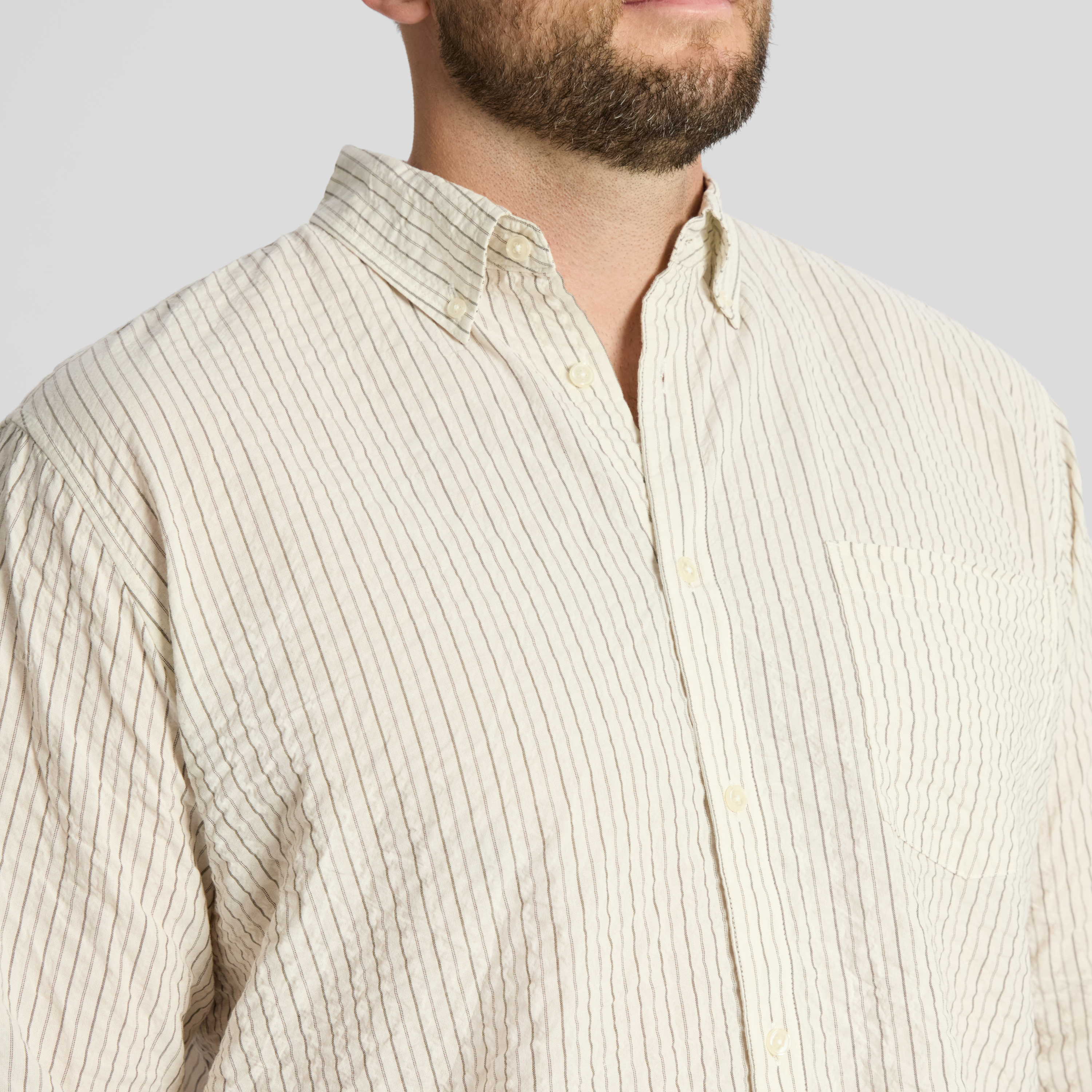 Cream Ollie Relaxed Stripe Shirt