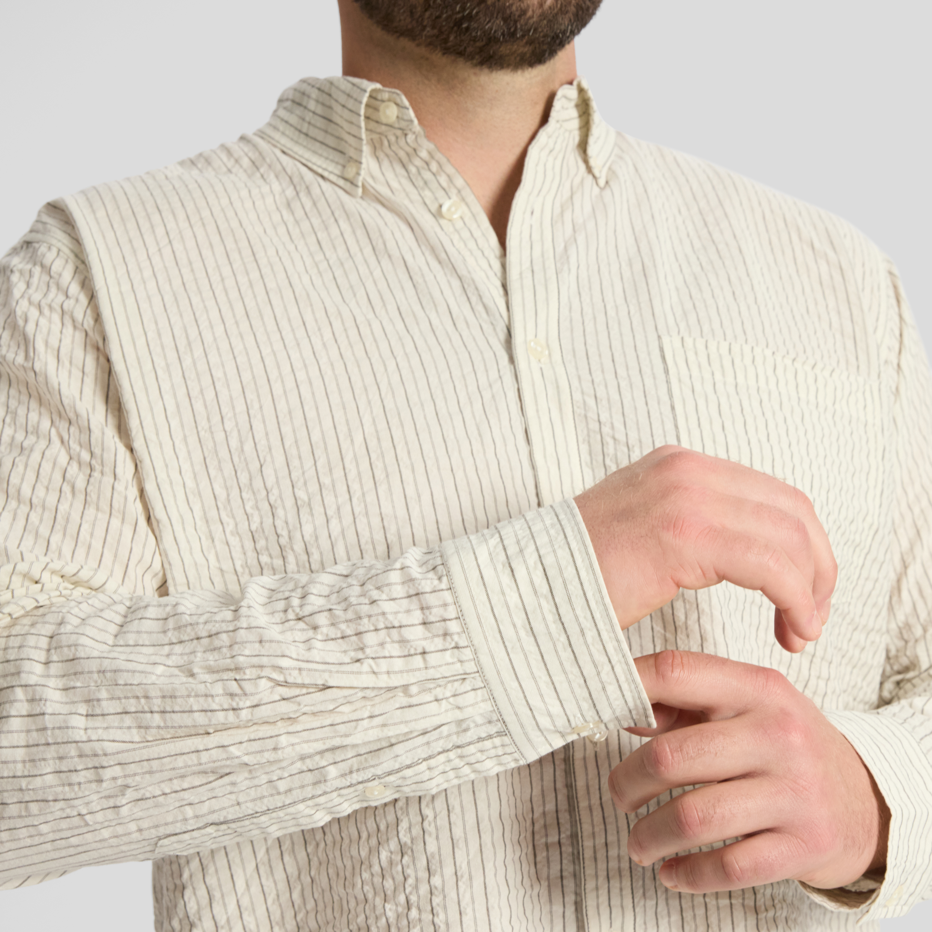 Cream Ollie Relaxed Stripe Shirt