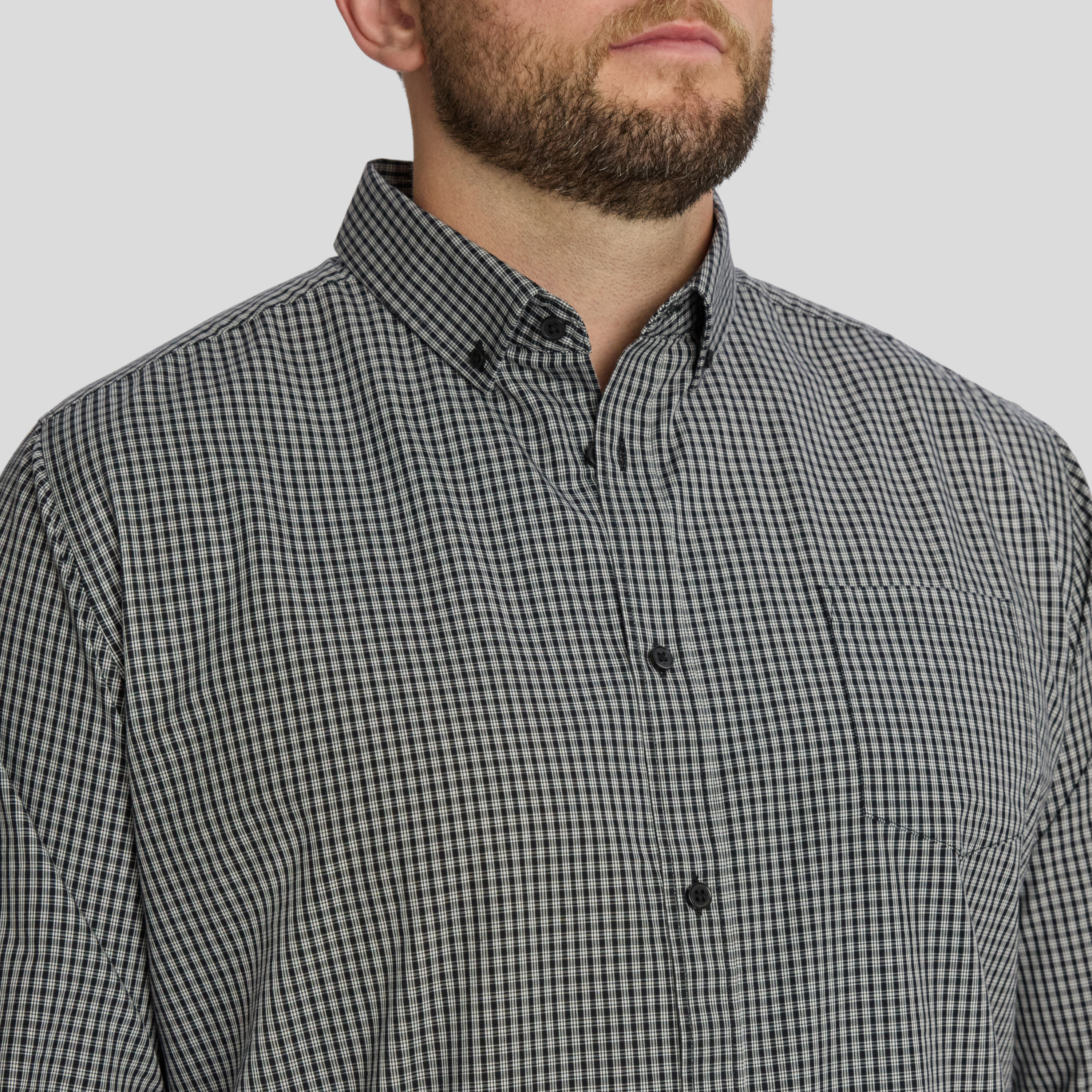 Black Grayson Easycare Check Shirt