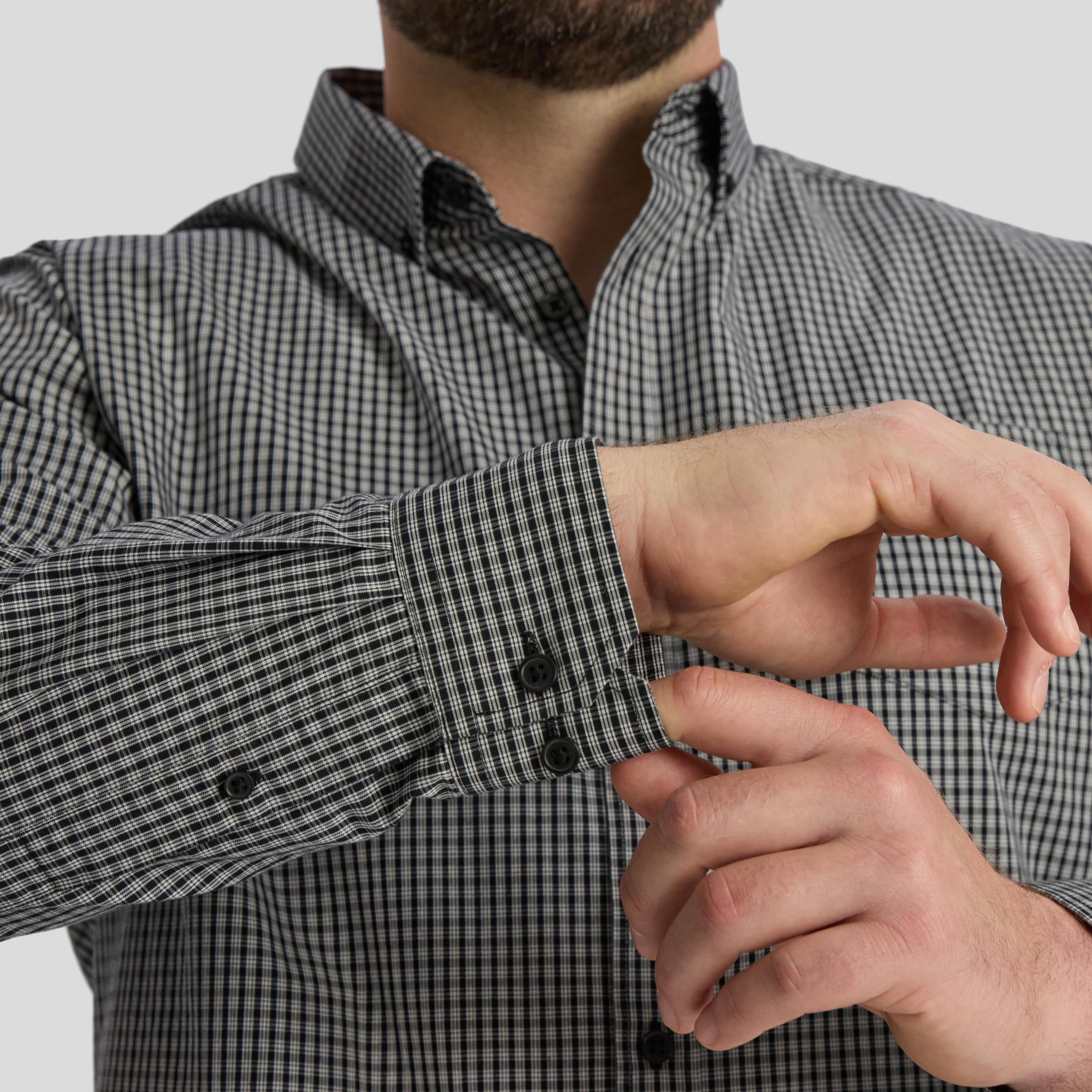Black Grayson Easycare Check Shirt