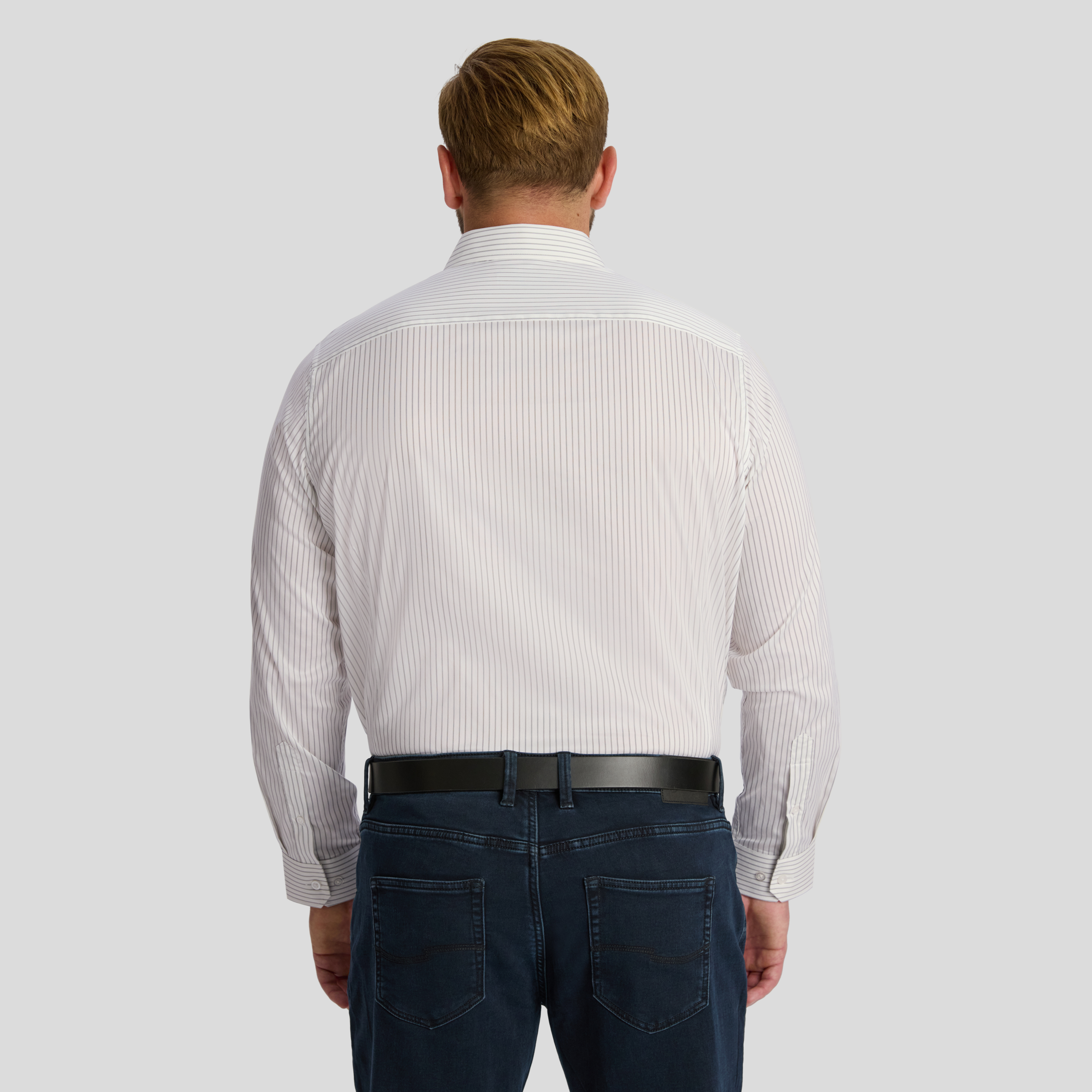 White Boston Easycare Stripe Shirt