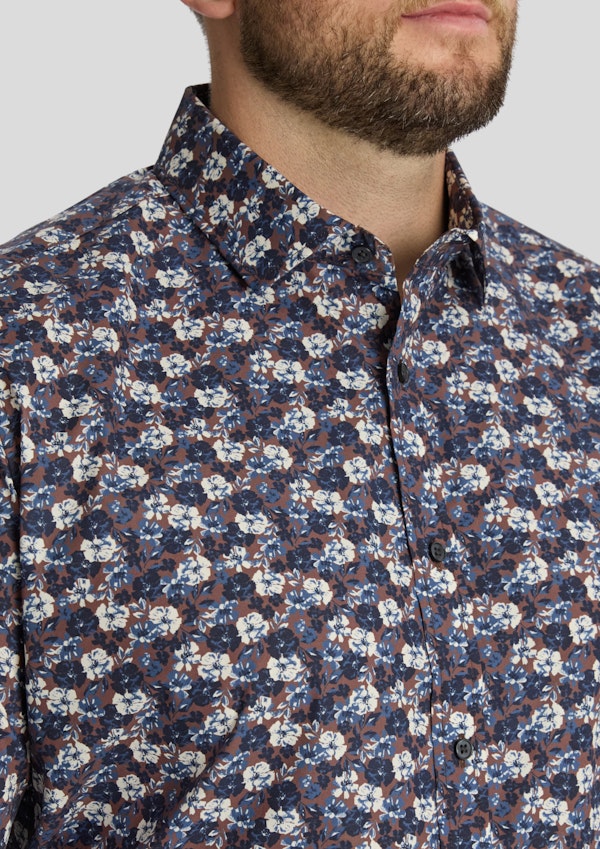 Chocolate Maddox Floral Shirt