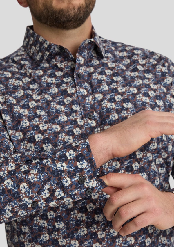 Chocolate Maddox Floral Shirt