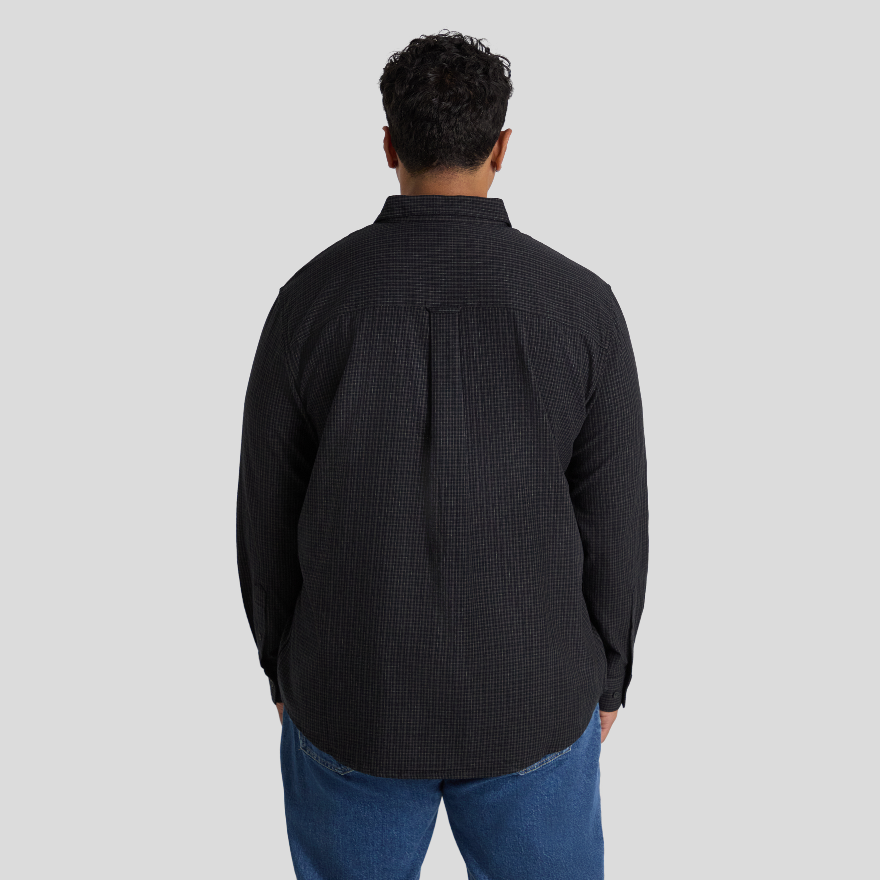 Black Scott Relaxed Check Shirt