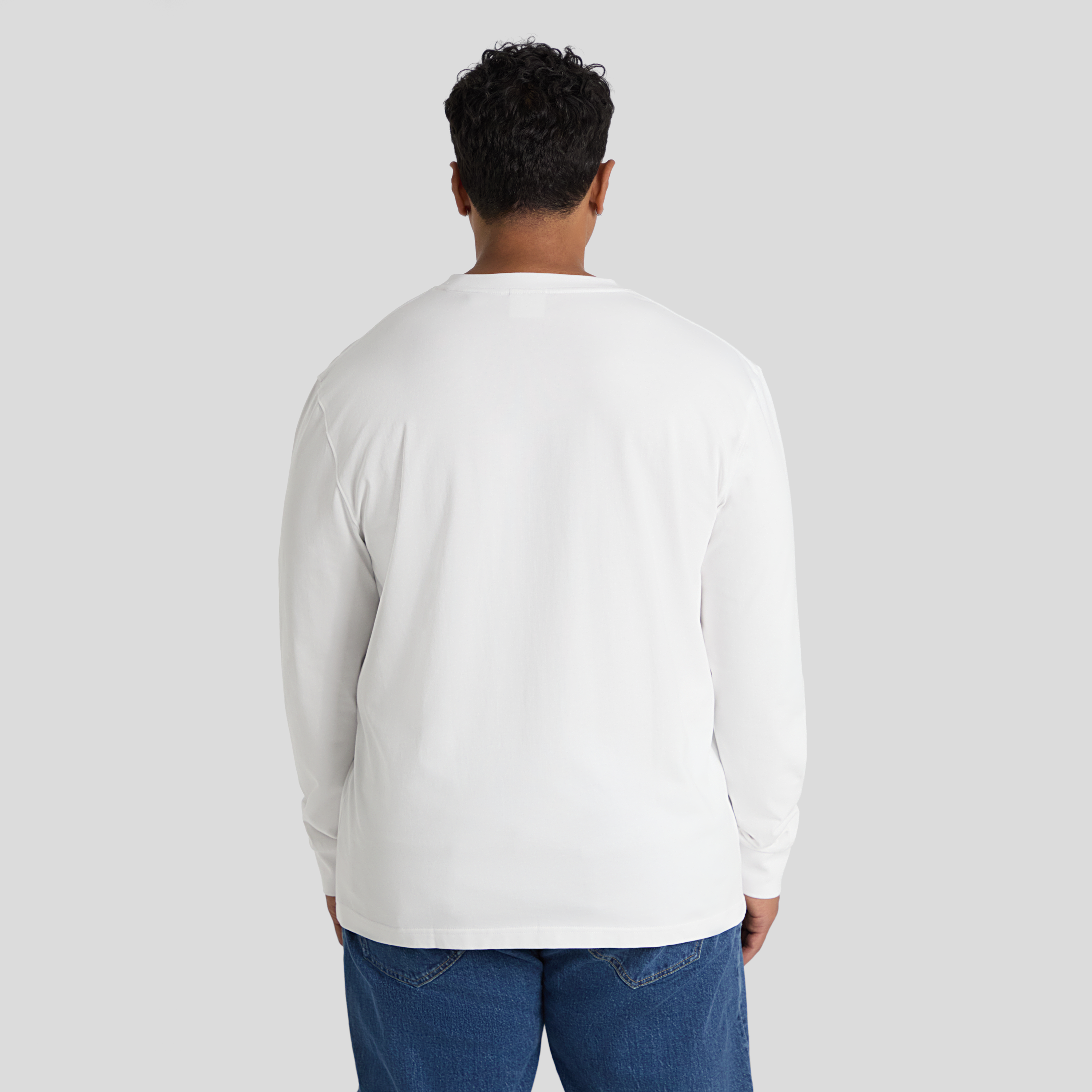 White Classic Heavy Long Sleeve Tee