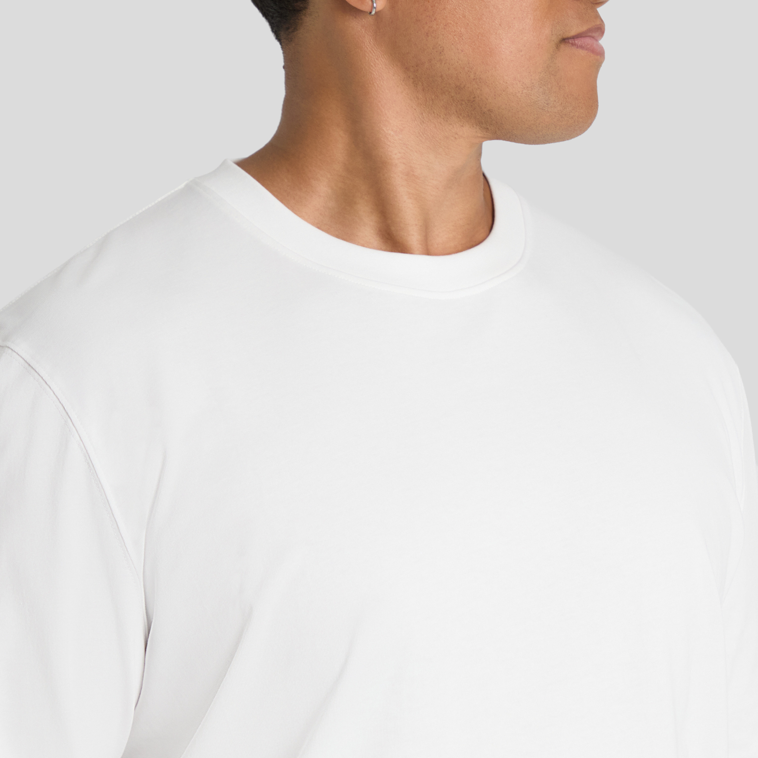 White Classic Heavy Long Sleeve Tee