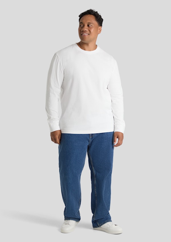 White Classic Heavy Long Sleeve Tee