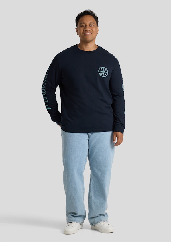 Navy Mayhem Long Sleeve Tee