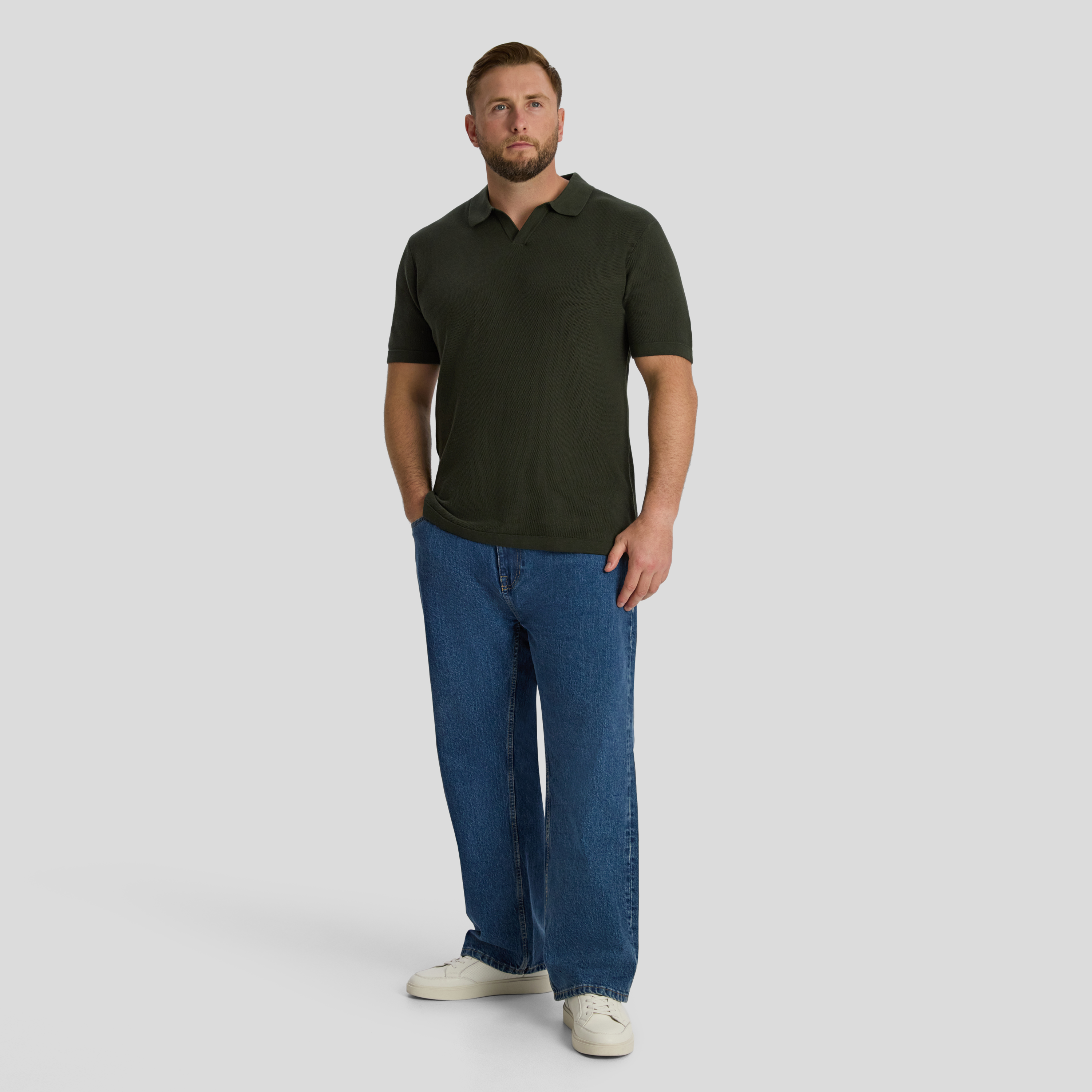 Khaki Arlo Knit Polo