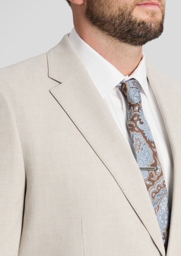 Stone Enzo Textured Suit Jacket