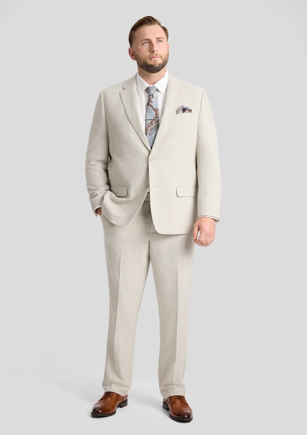 Stone Enzo Textured Suit Jacket
