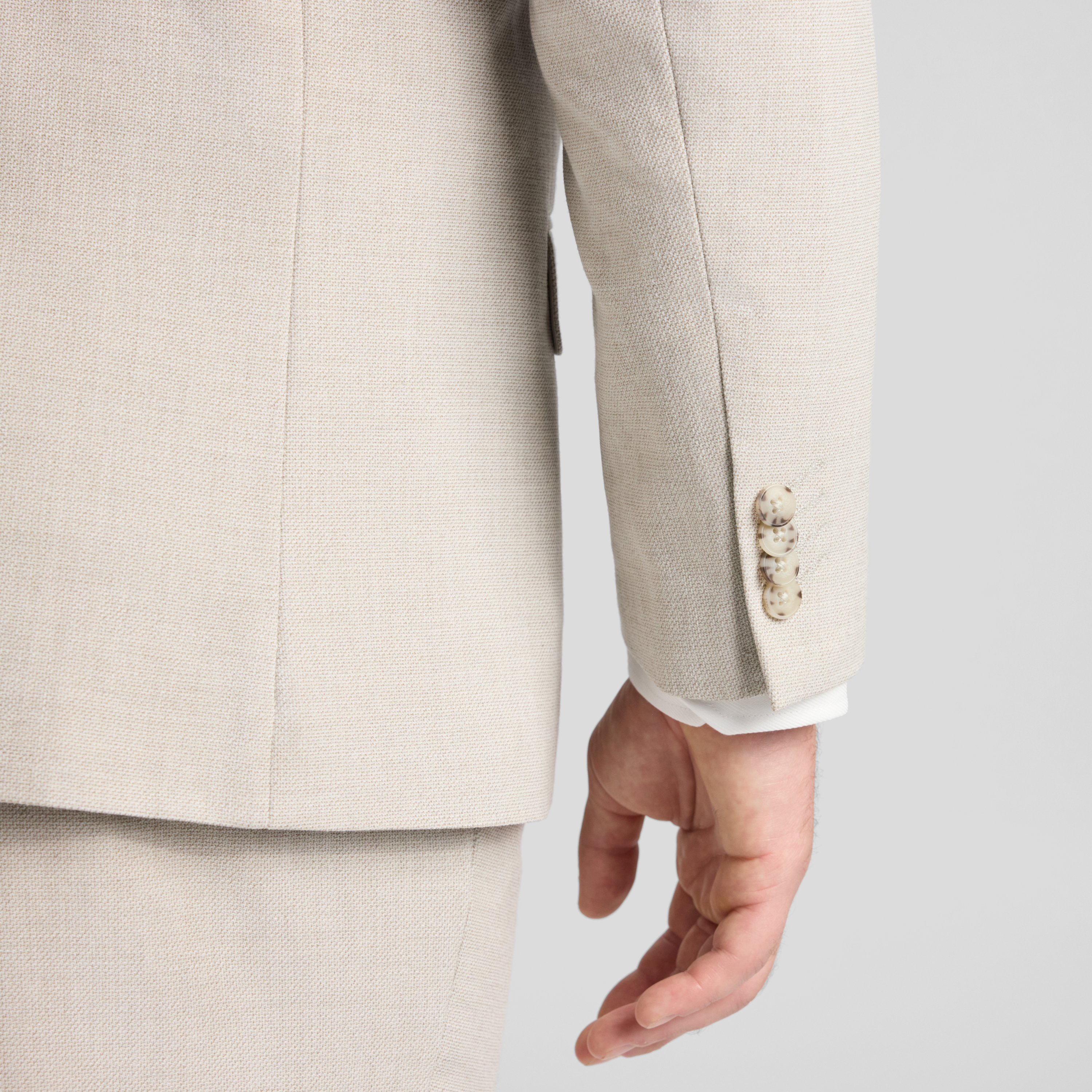 Stone Enzo Textured Suit Jacket