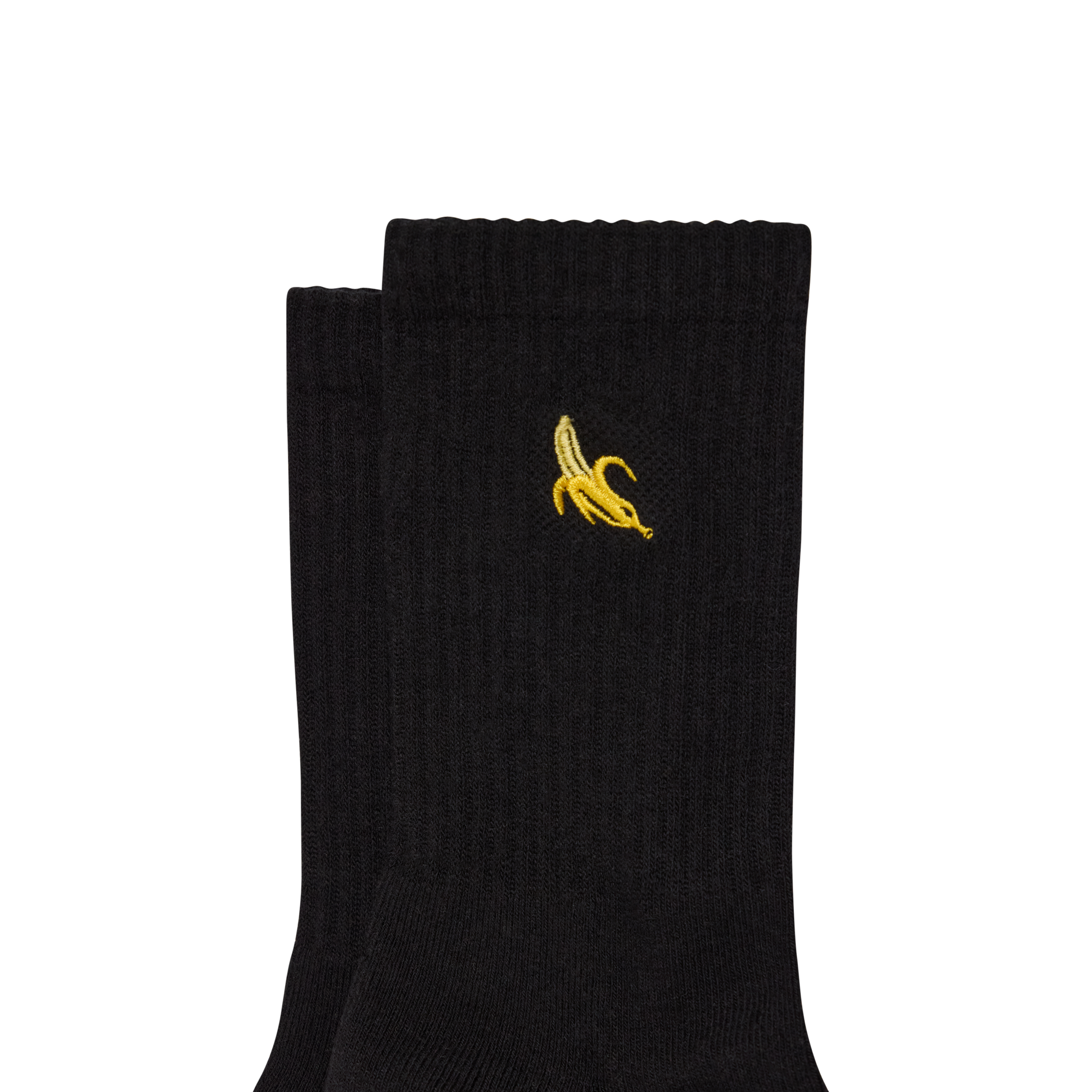 Black Embroidered Tube Sock