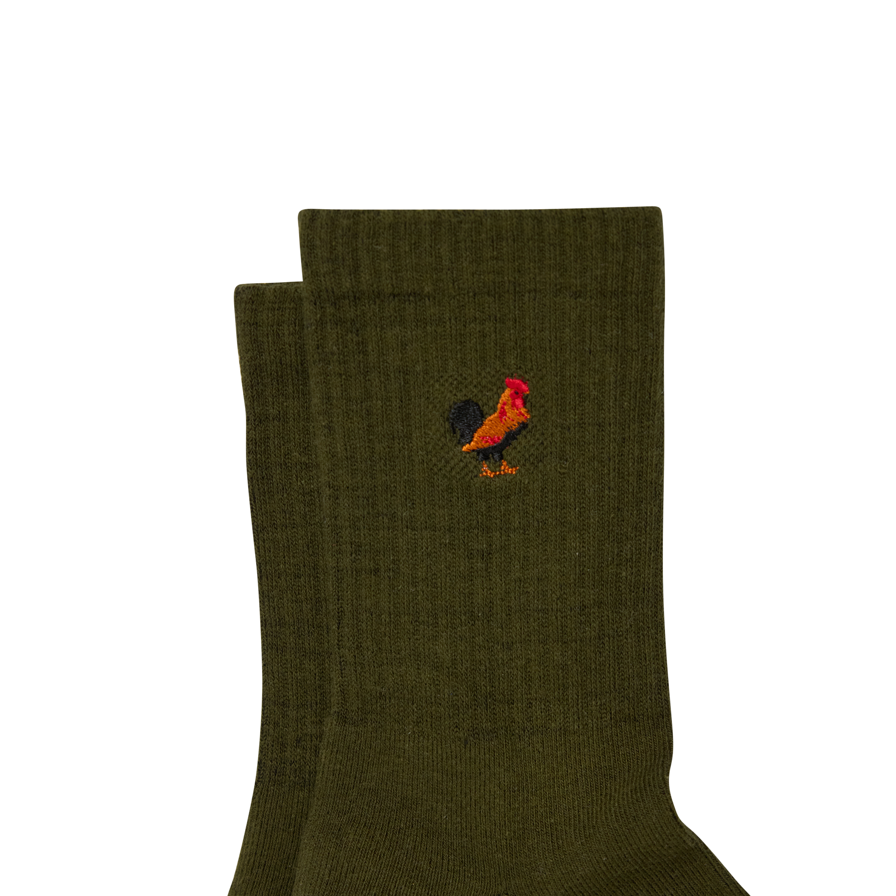 Khaki Embroidered Tube Sock