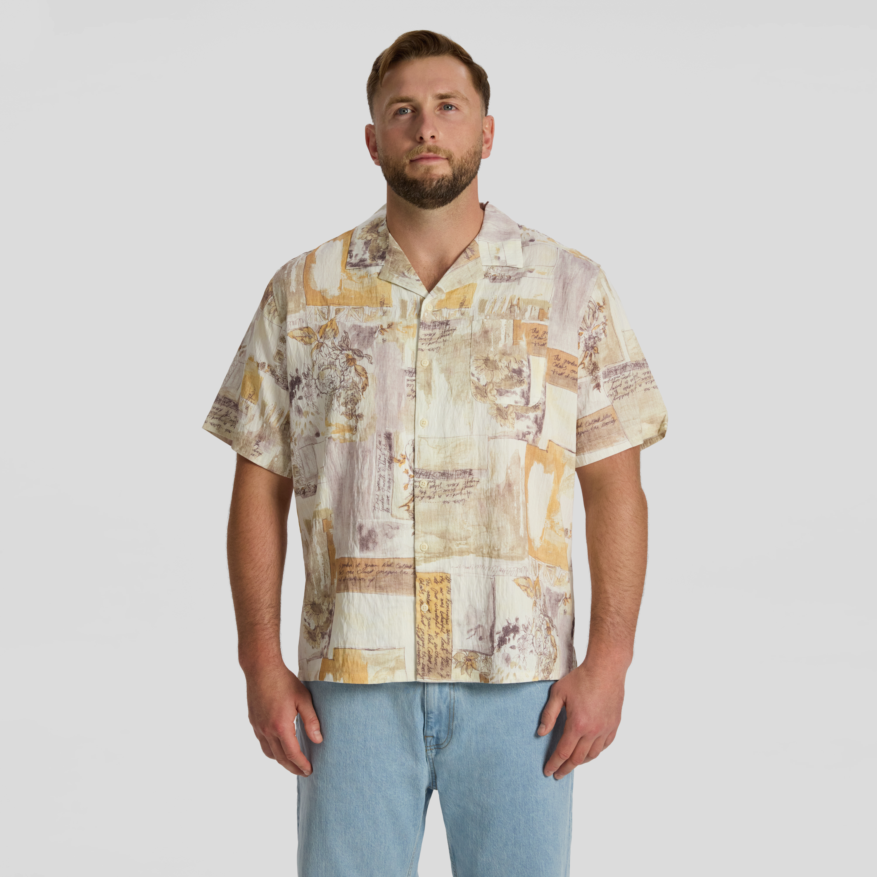 Collage Print Boxy Fit Shirt