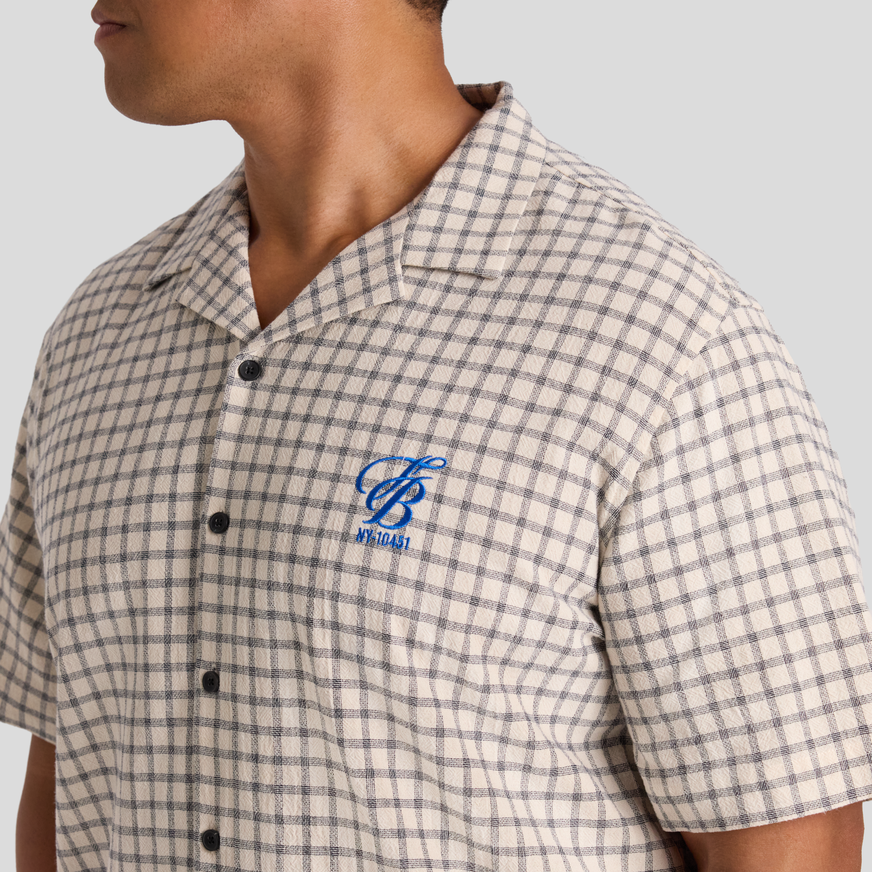 Cream Embroidered Boxy Fit Shirt